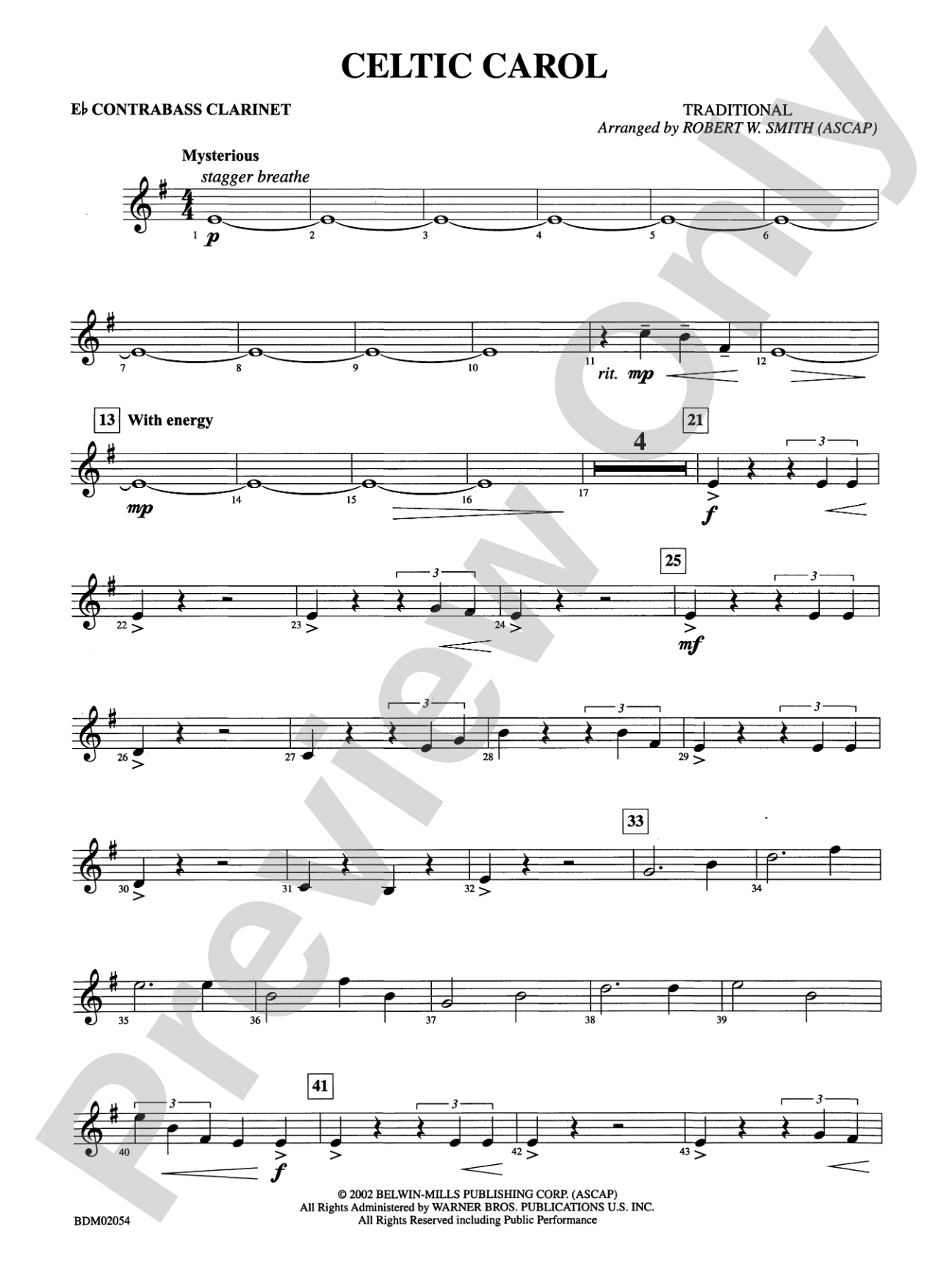 Celtic Carol: B-flat Contrabass Clarinet