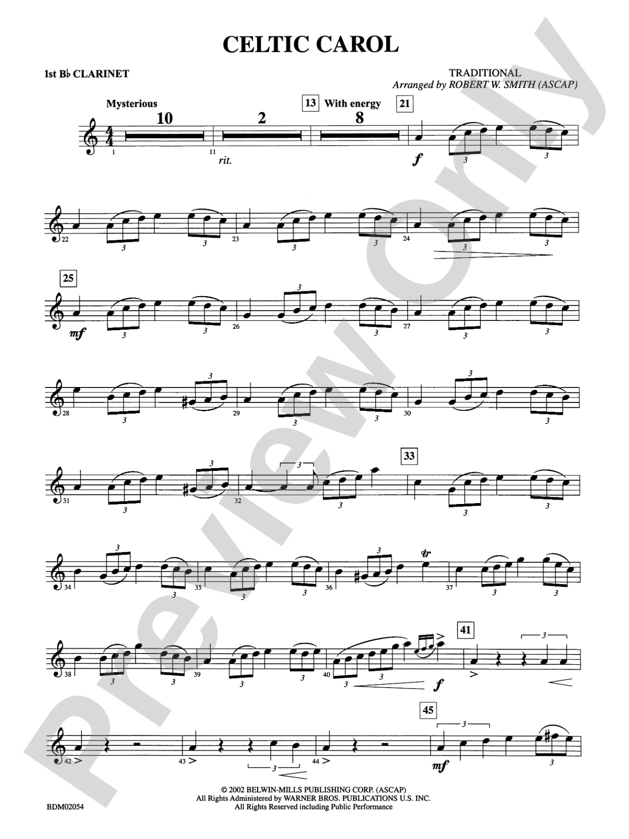 Celtic Carol: 1st B-flat Clarinet