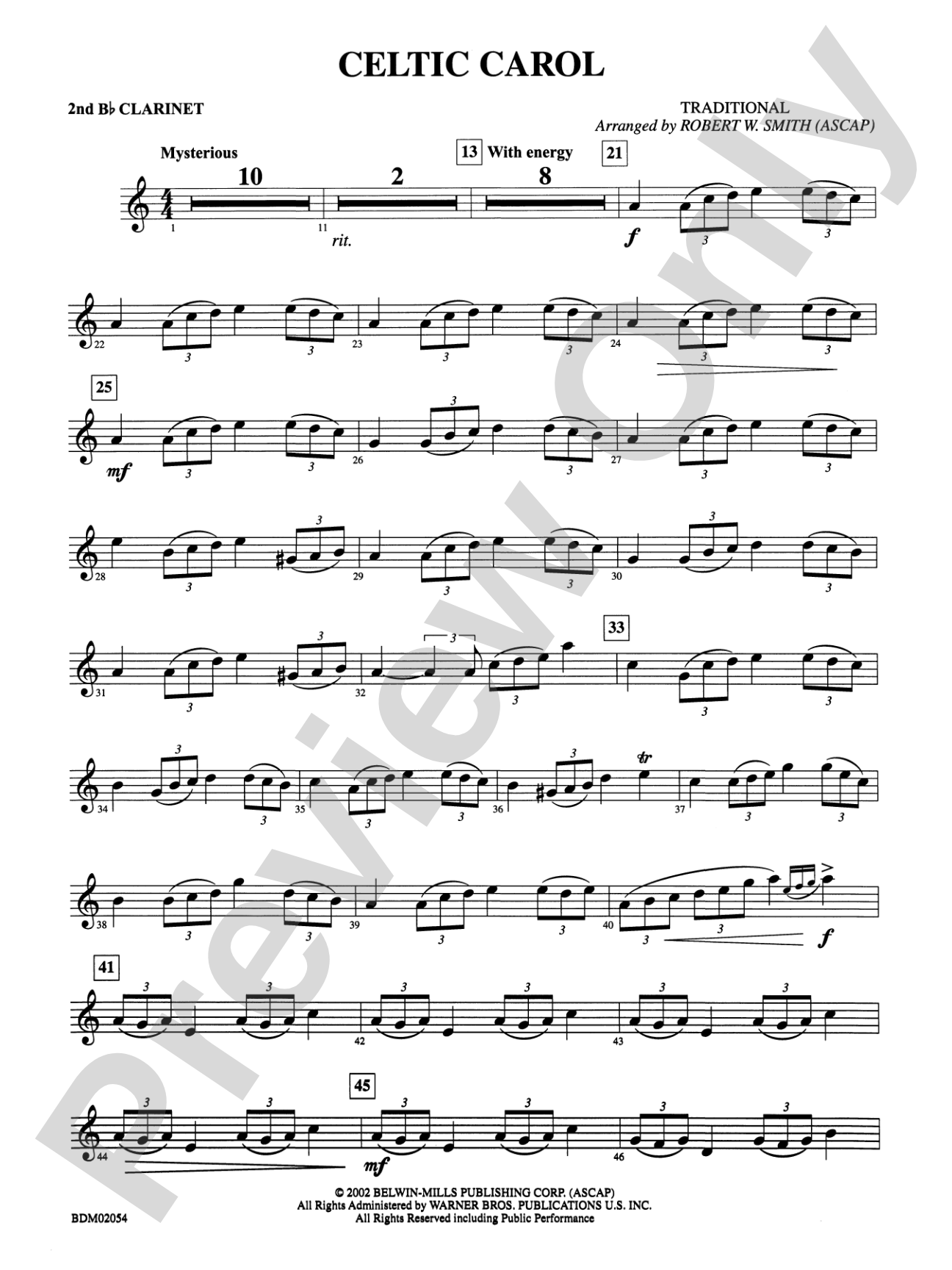 Celtic Carol: 2nd B-flat Clarinet