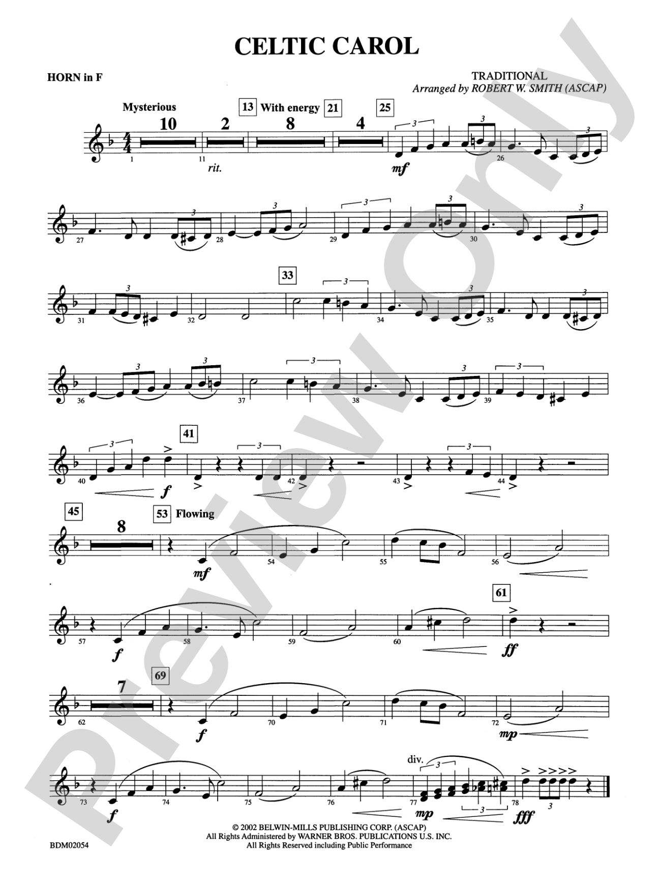 Celtic Carol: 1st F Horn