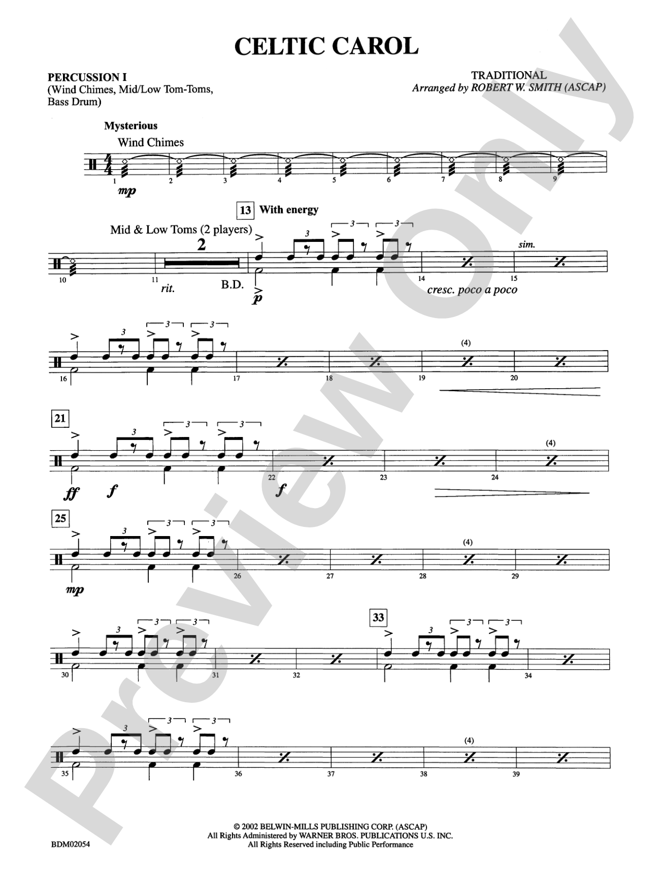 Celtic Carol: 1st Percussion