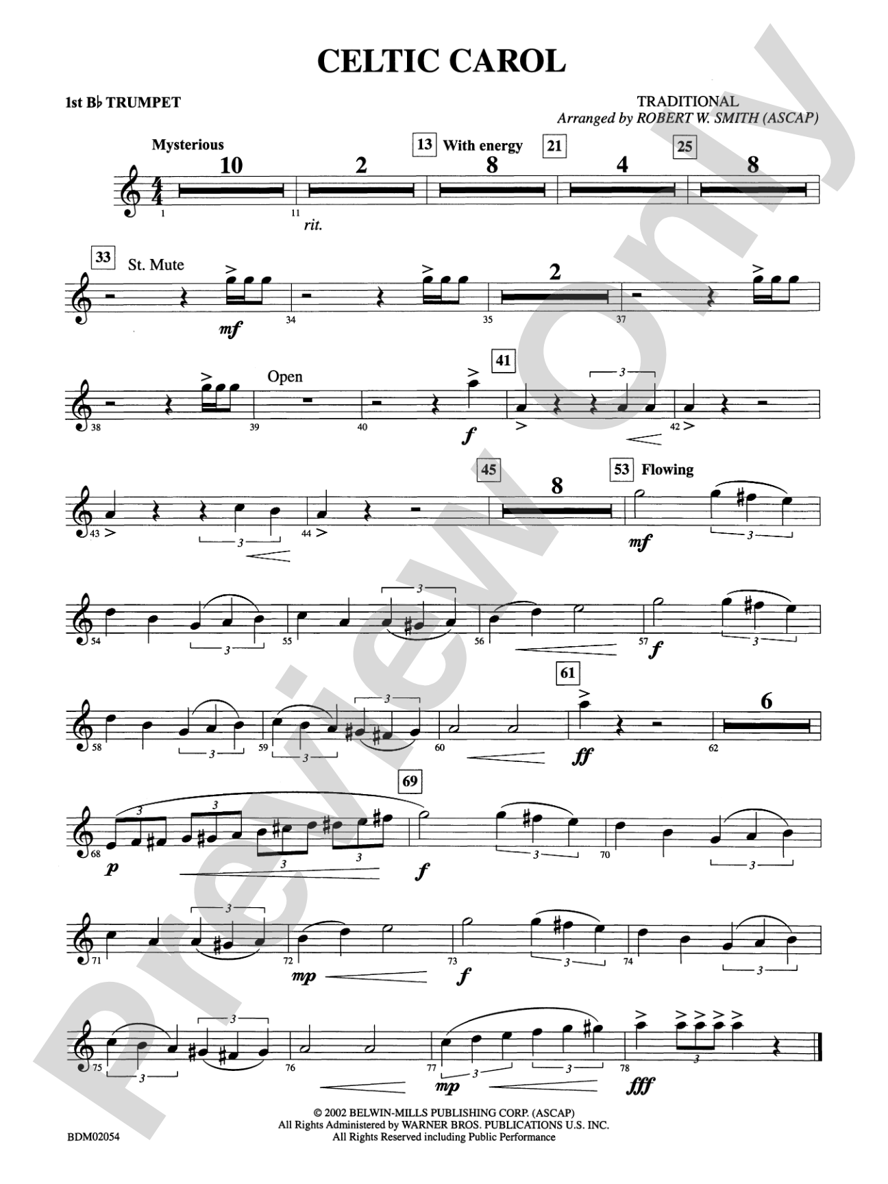 Celtic Carol: 1st B-flat Trumpet