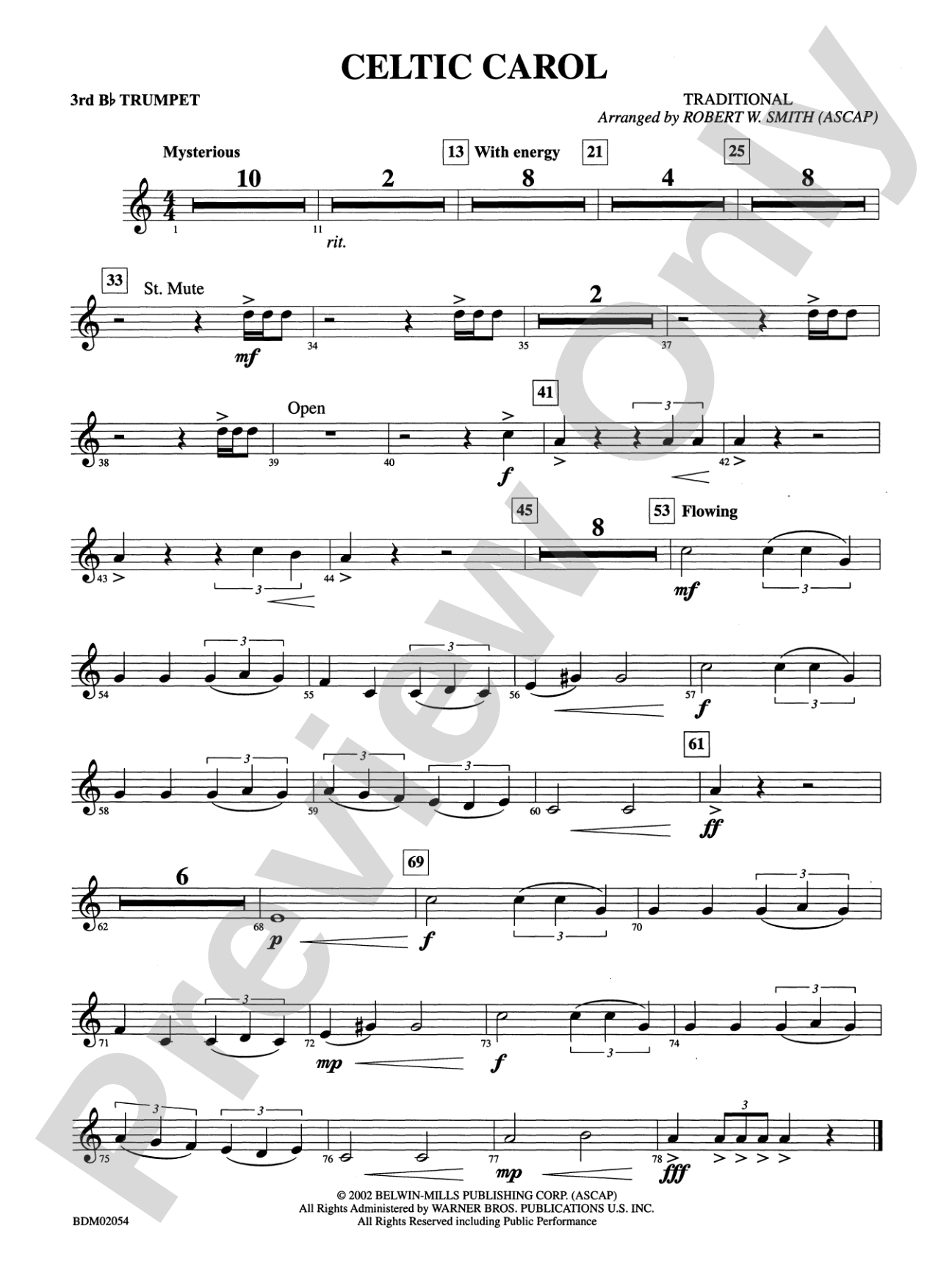 Celtic Carol: 3rd B-flat Trumpet