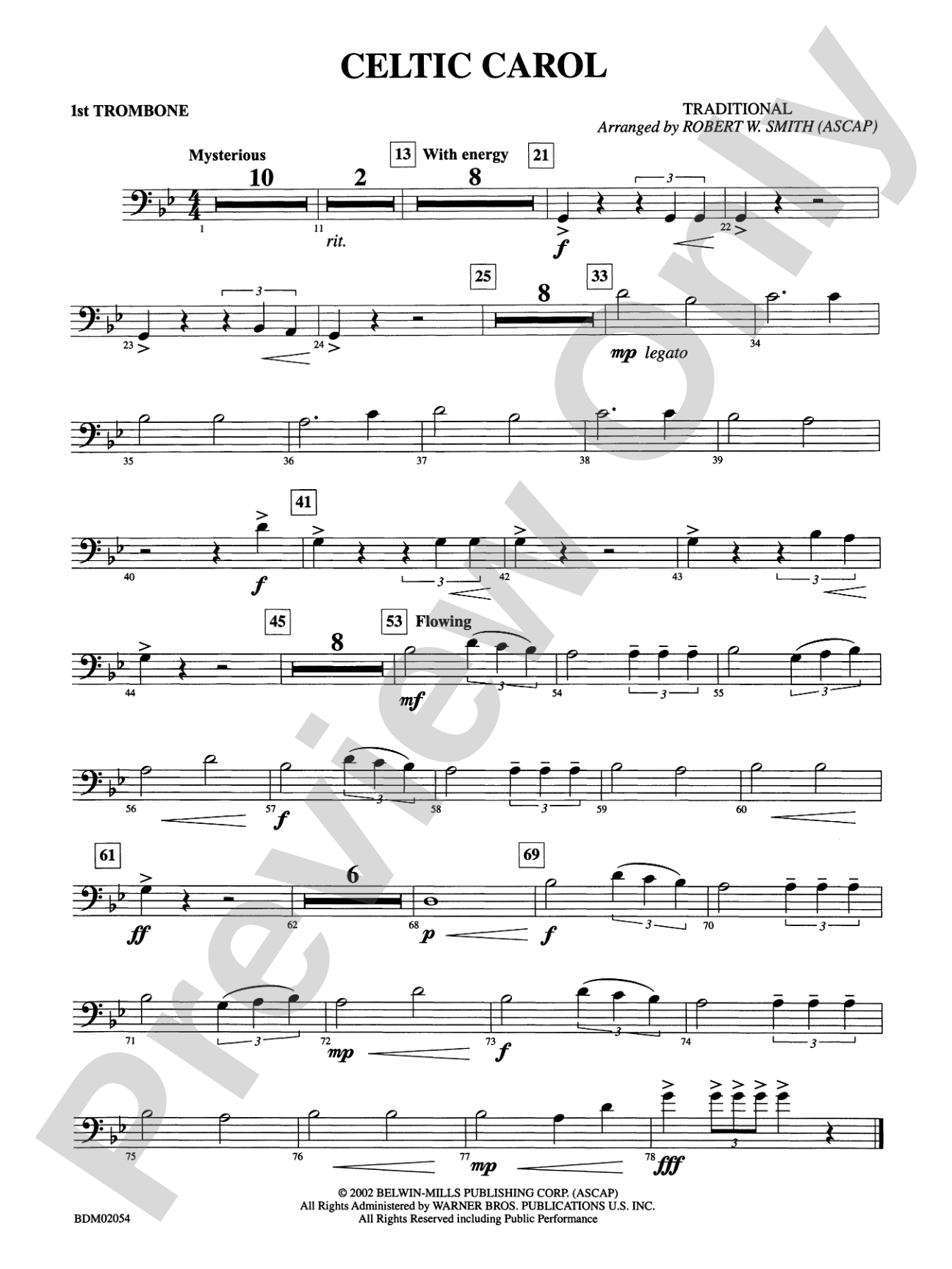 Celtic Carol: 1st Trombone
