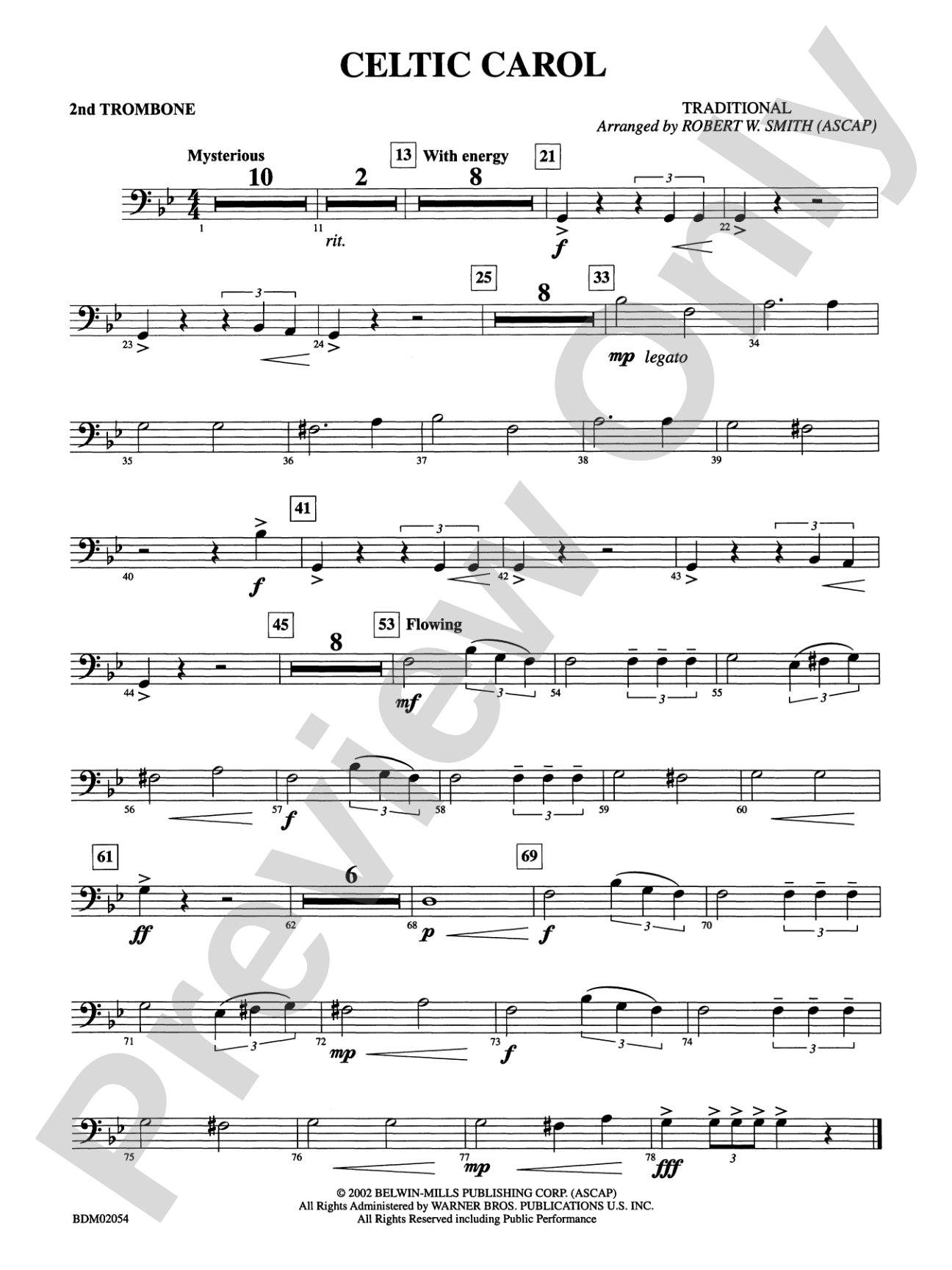 Celtic Carol: 2nd Trombone