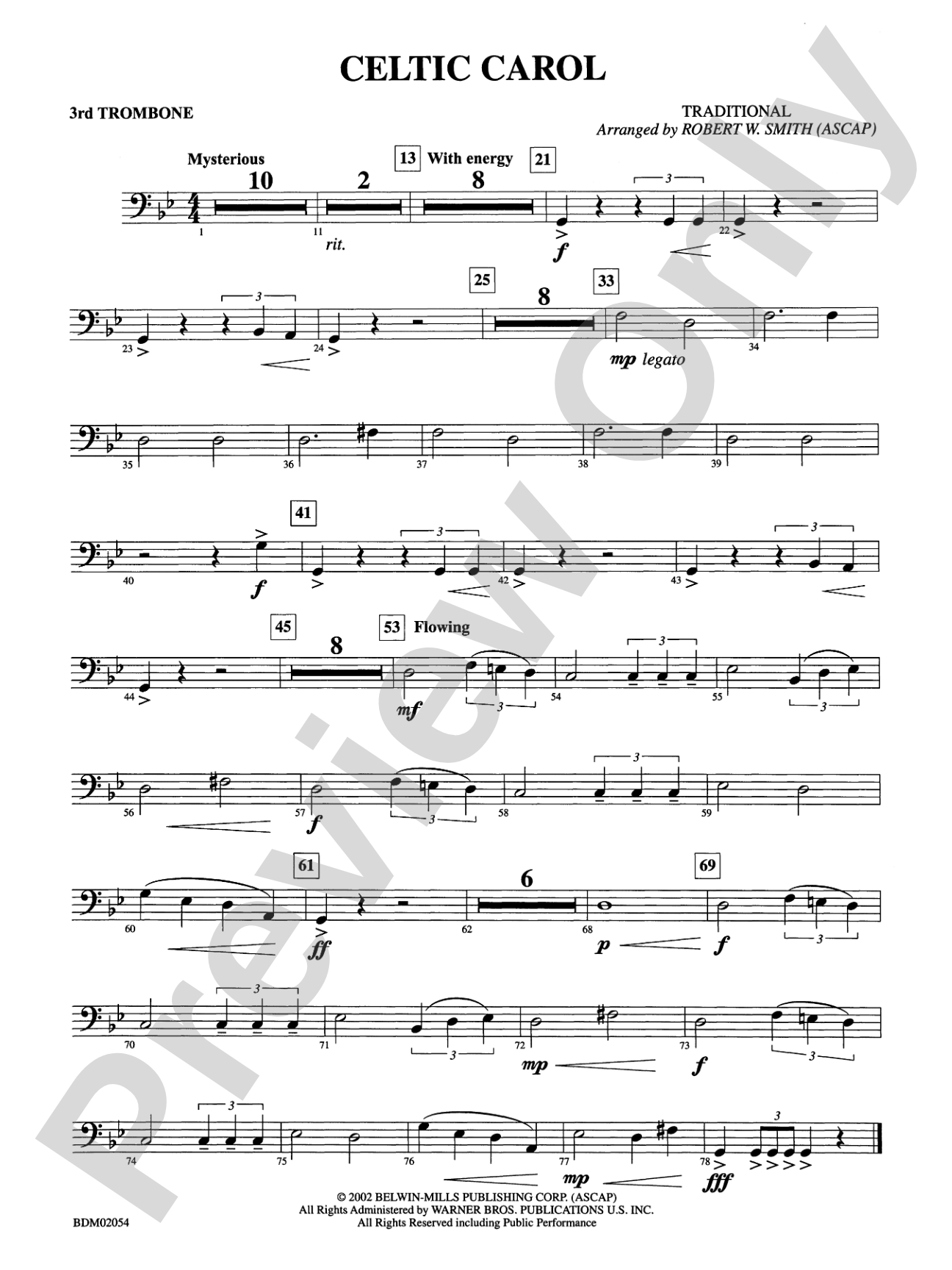 Celtic Carol: 3rd Trombone