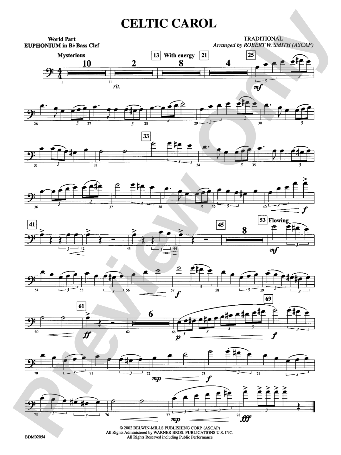 Celtic Carol: (wp) B-flat Baritone B.C.