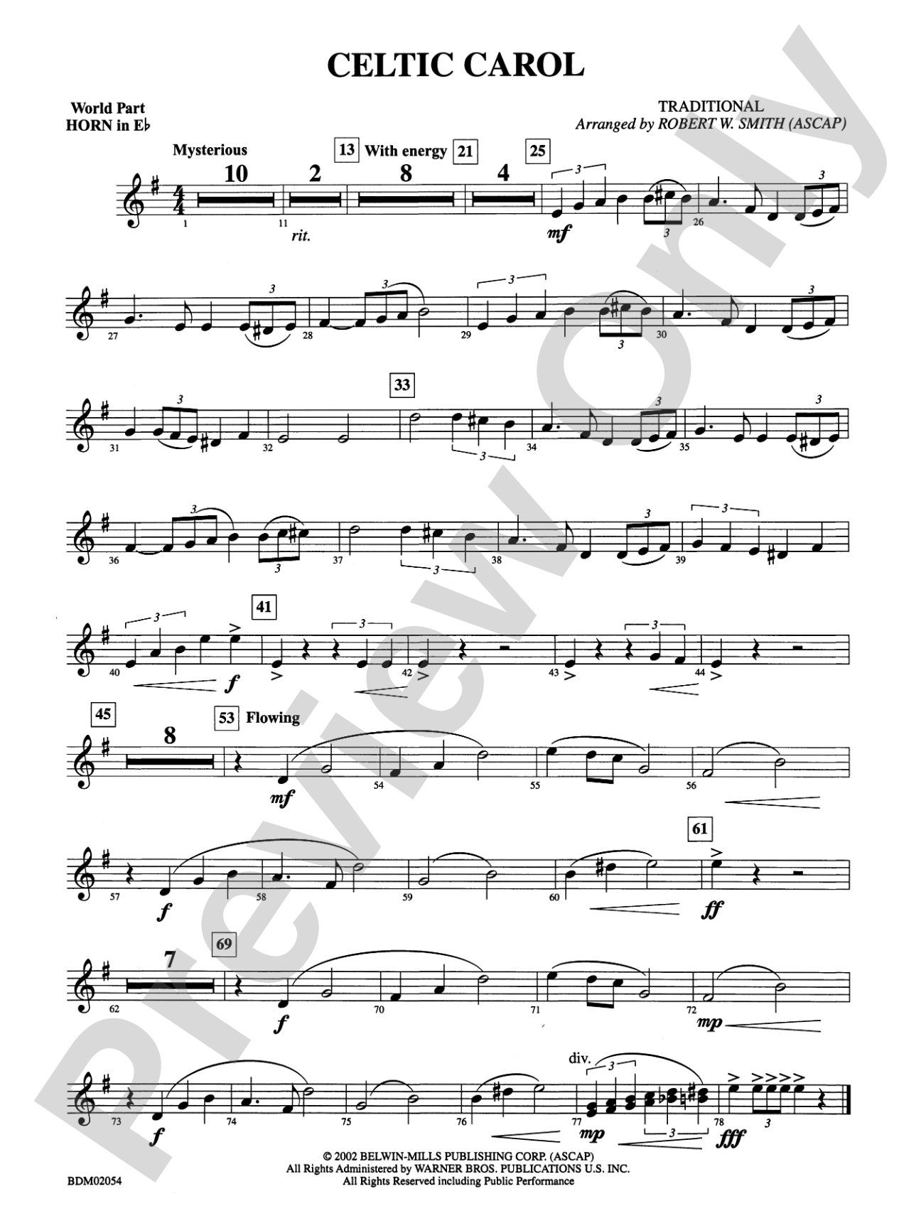 Celtic Carol: (wp) 1st Horn in E-flat