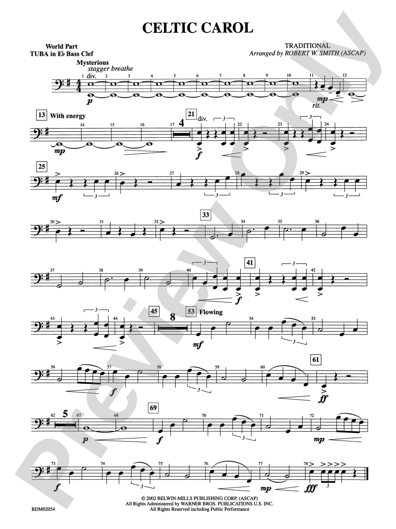 Celtic Carol: (wp) E-flat Tuba B.C.