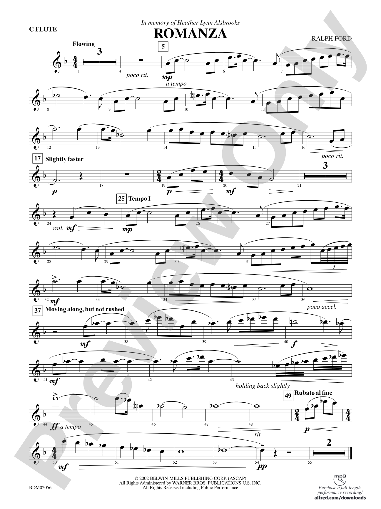 Romanza: Flute