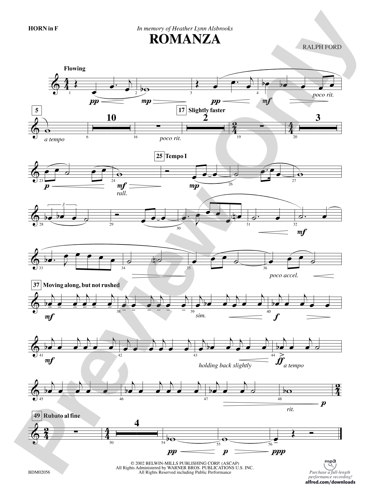Romanza: 1st F Horn