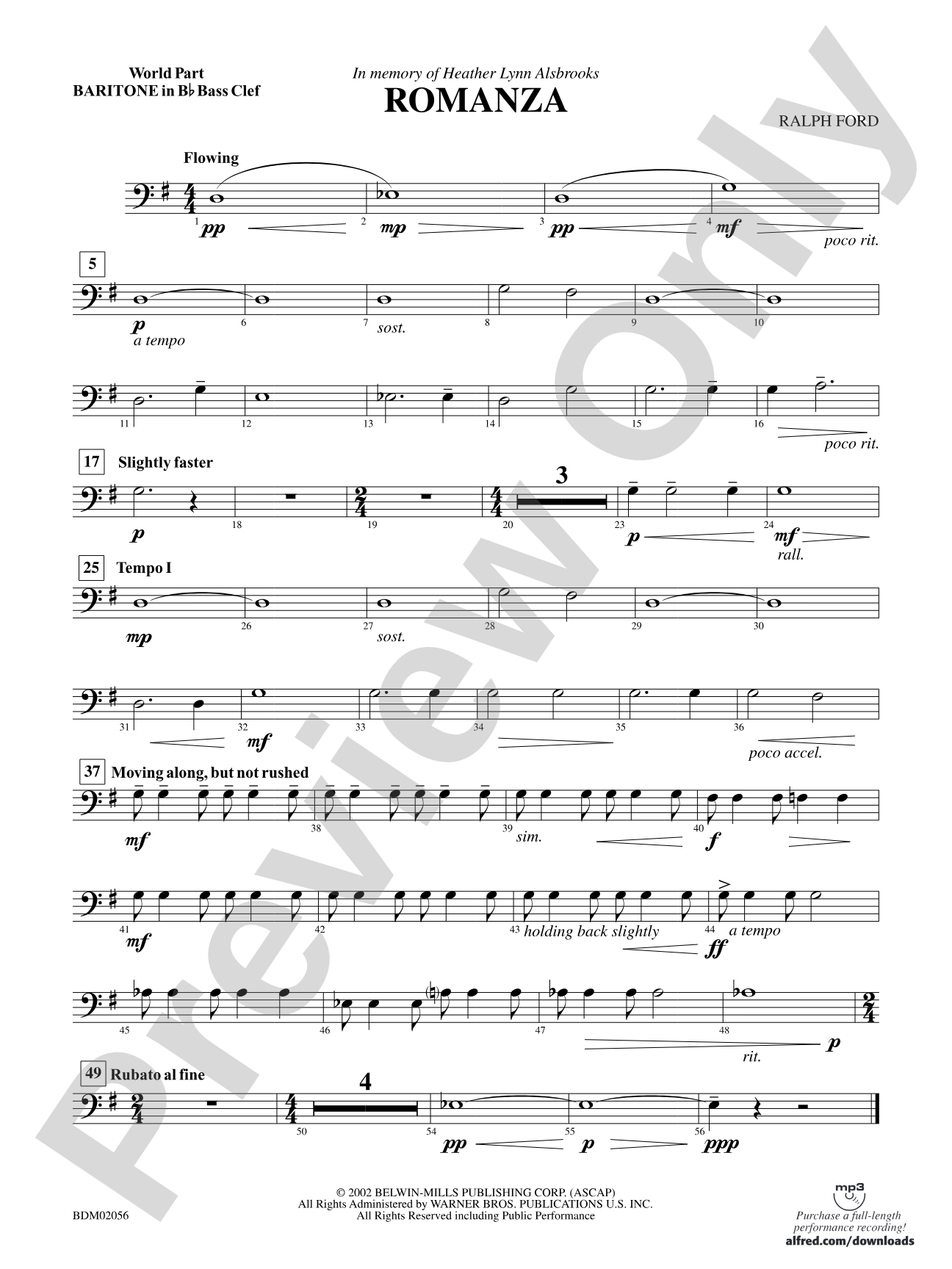 Romanza: (wp) B-flat Baritone B.C.