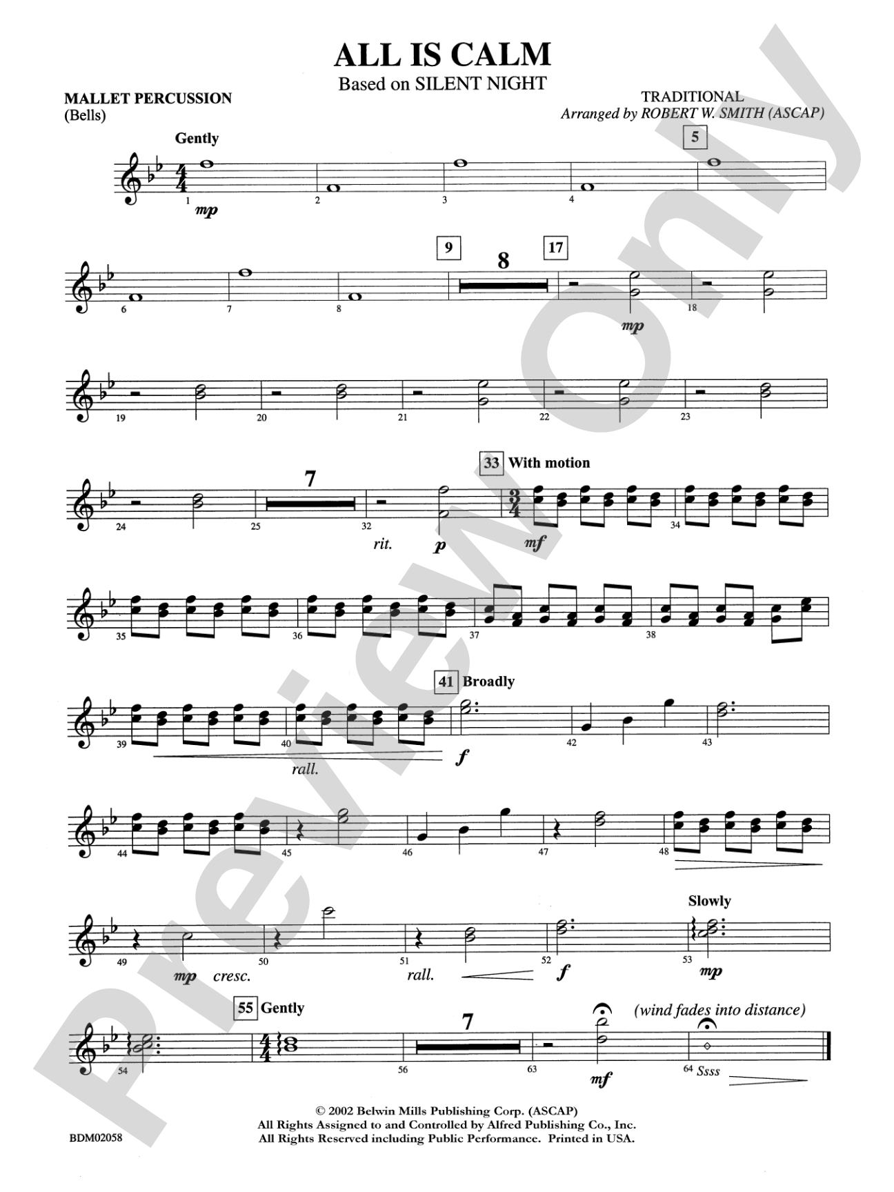 All Is Calm (based on Silent Night): Mallets