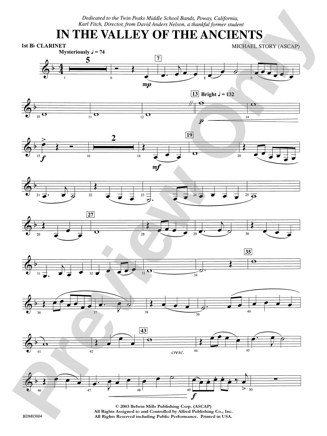 In the Valley of the Ancients: 1st B-flat Clarinet