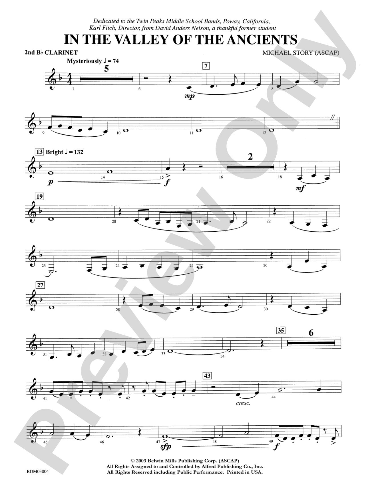 In the Valley of the Ancients: 2nd B-flat Clarinet