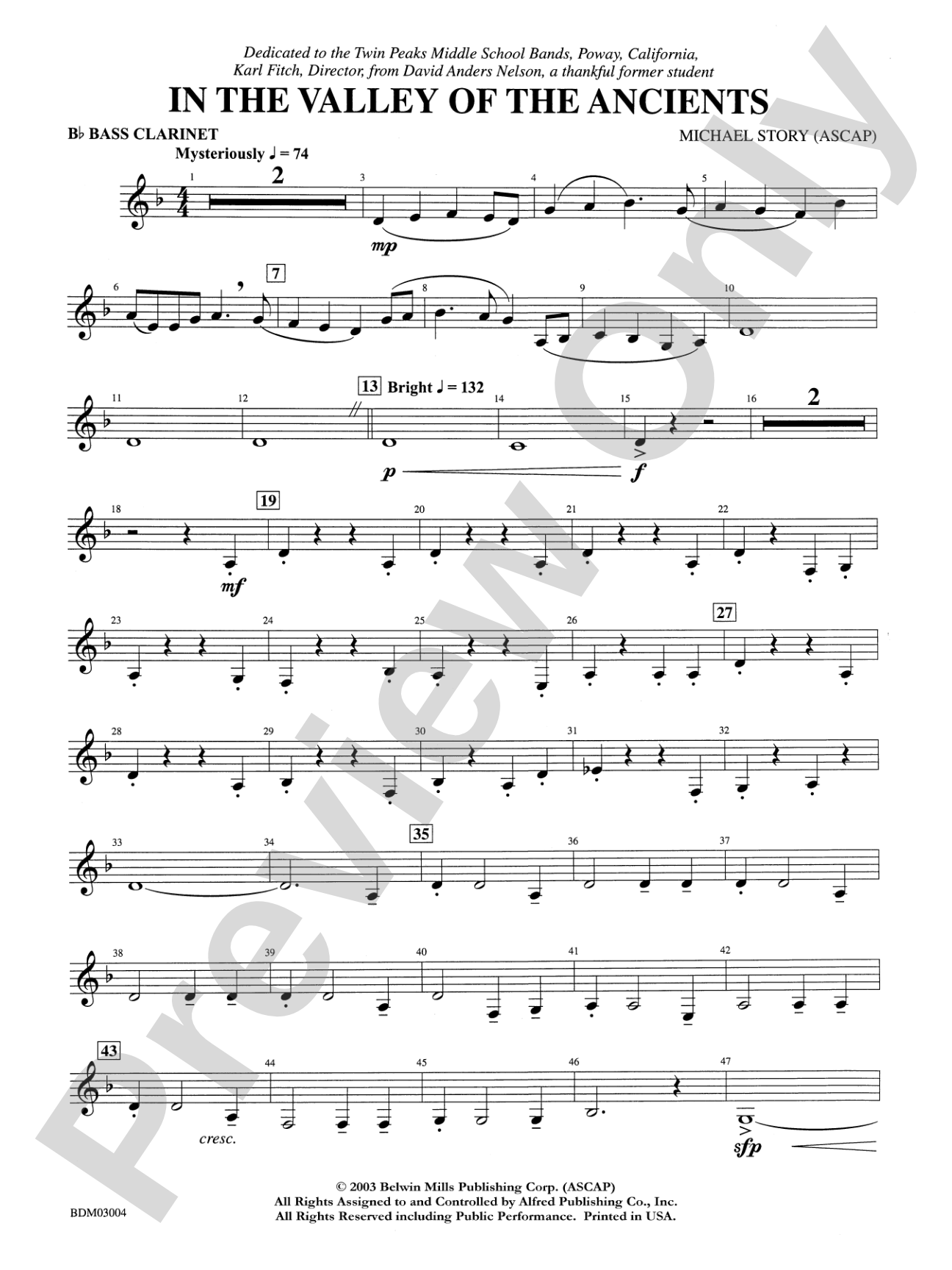 In the Valley of the Ancients: B-flat Bass Clarinet