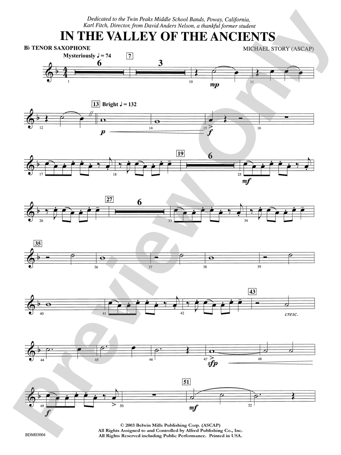 In the Valley of the Ancients: B-flat Tenor Saxophone