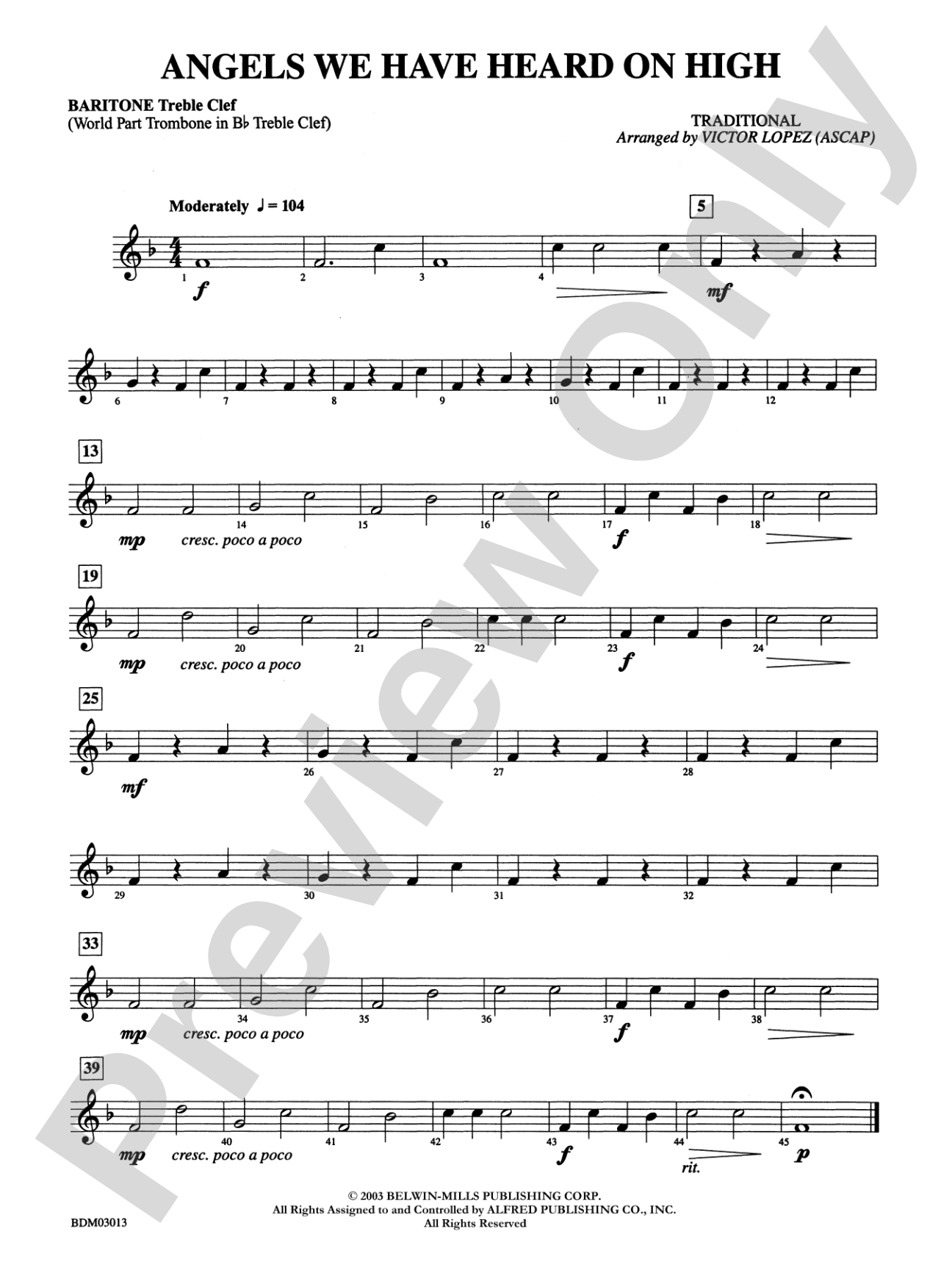 Angels We Have Heard on High: Baritone T.C.