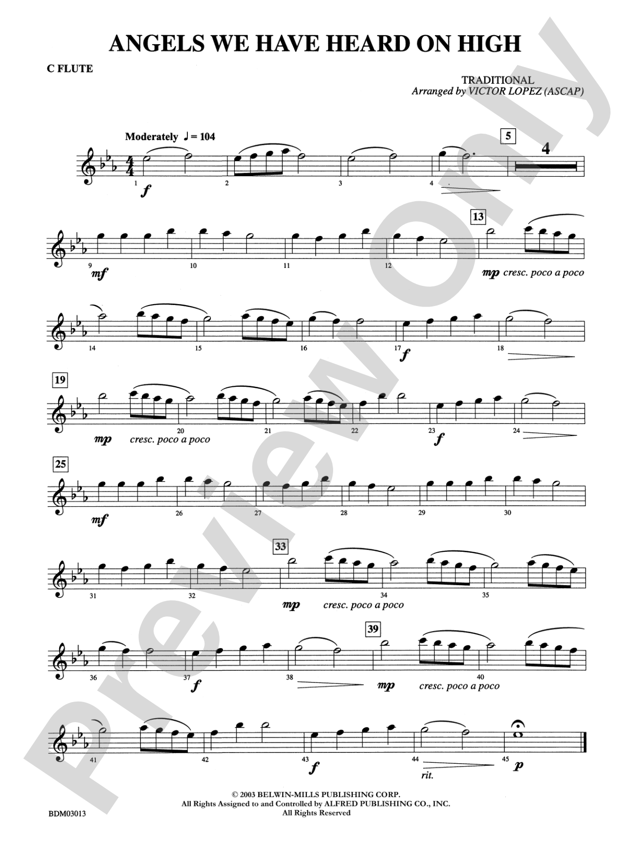 Angels We Have Heard on High: Flute