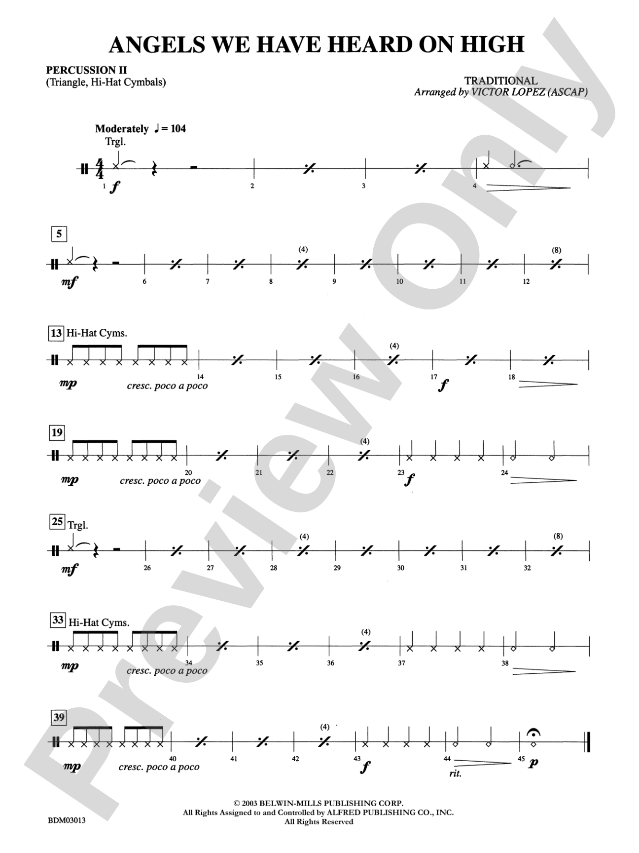 Angels We Have Heard on High: 2nd Percussion