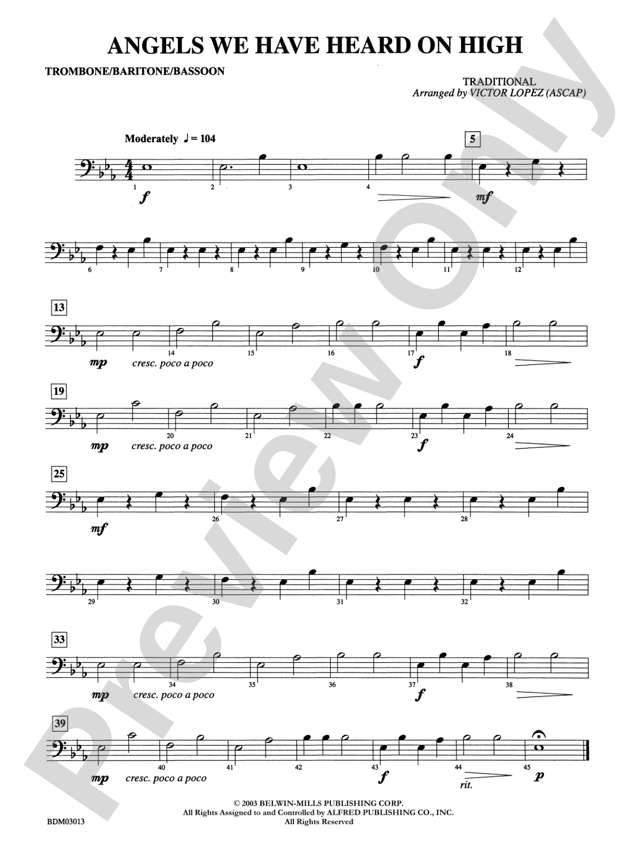 Angels We Have Heard on High: 1st Trombone