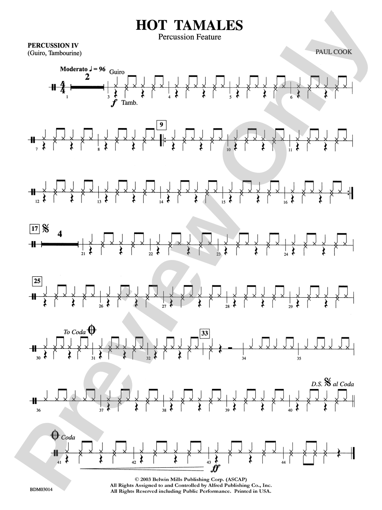 Hot Tamales (Percussion Feature): 4th Percussion