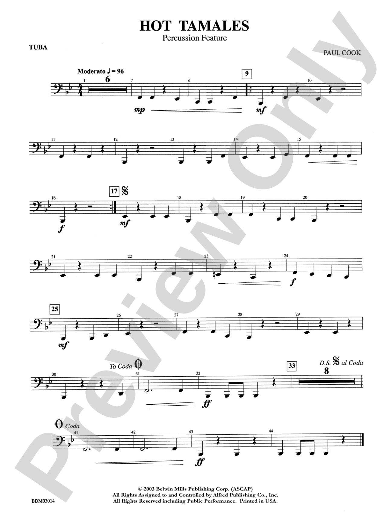 Hot Tamales (Percussion Feature): Tuba