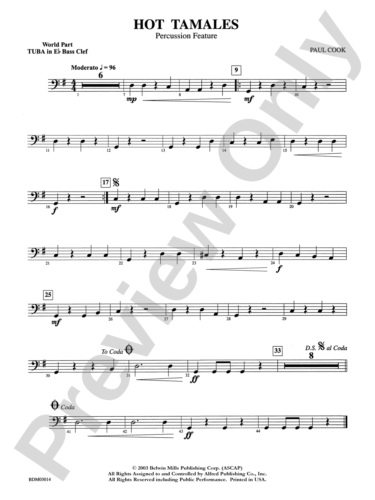 Hot Tamales (Percussion Feature): WP E-flat Tuba B.C.