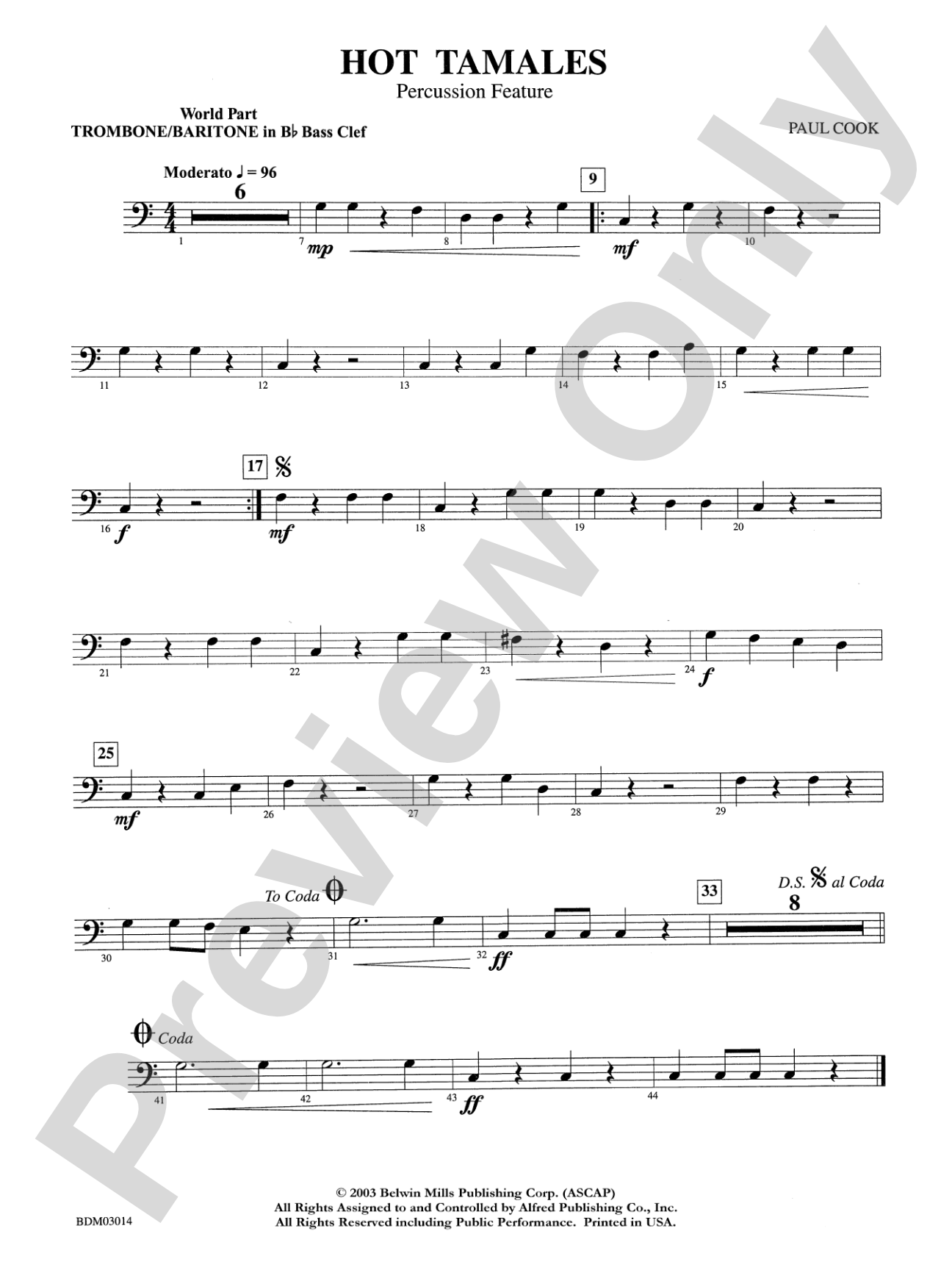 Hot Tamales (Percussion Feature): WP 1st B-flat Trombone B.C.
