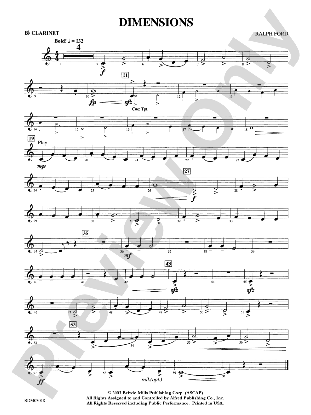 Dimensions: 1st B-flat Clarinet