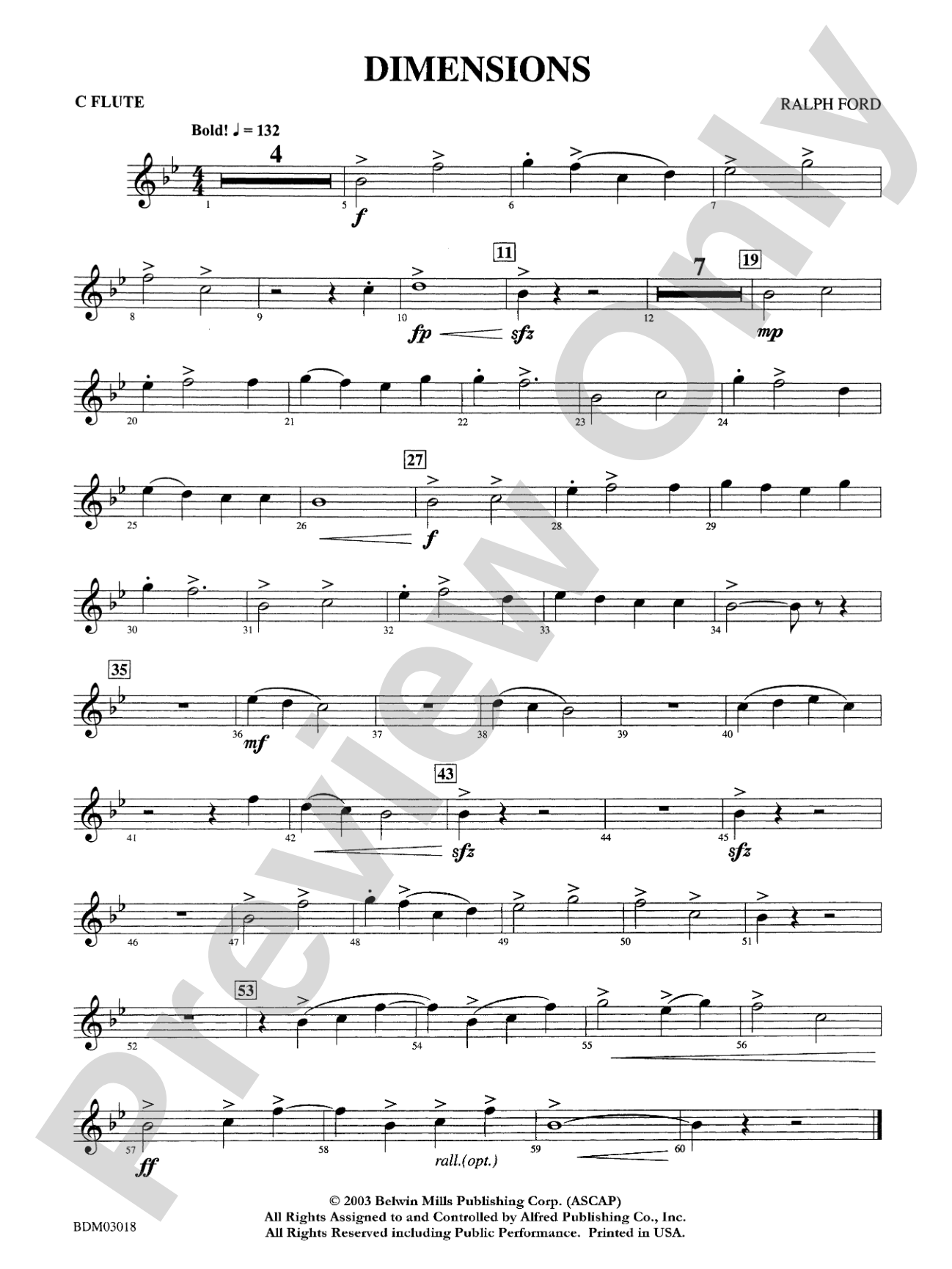 Dimensions: Flute