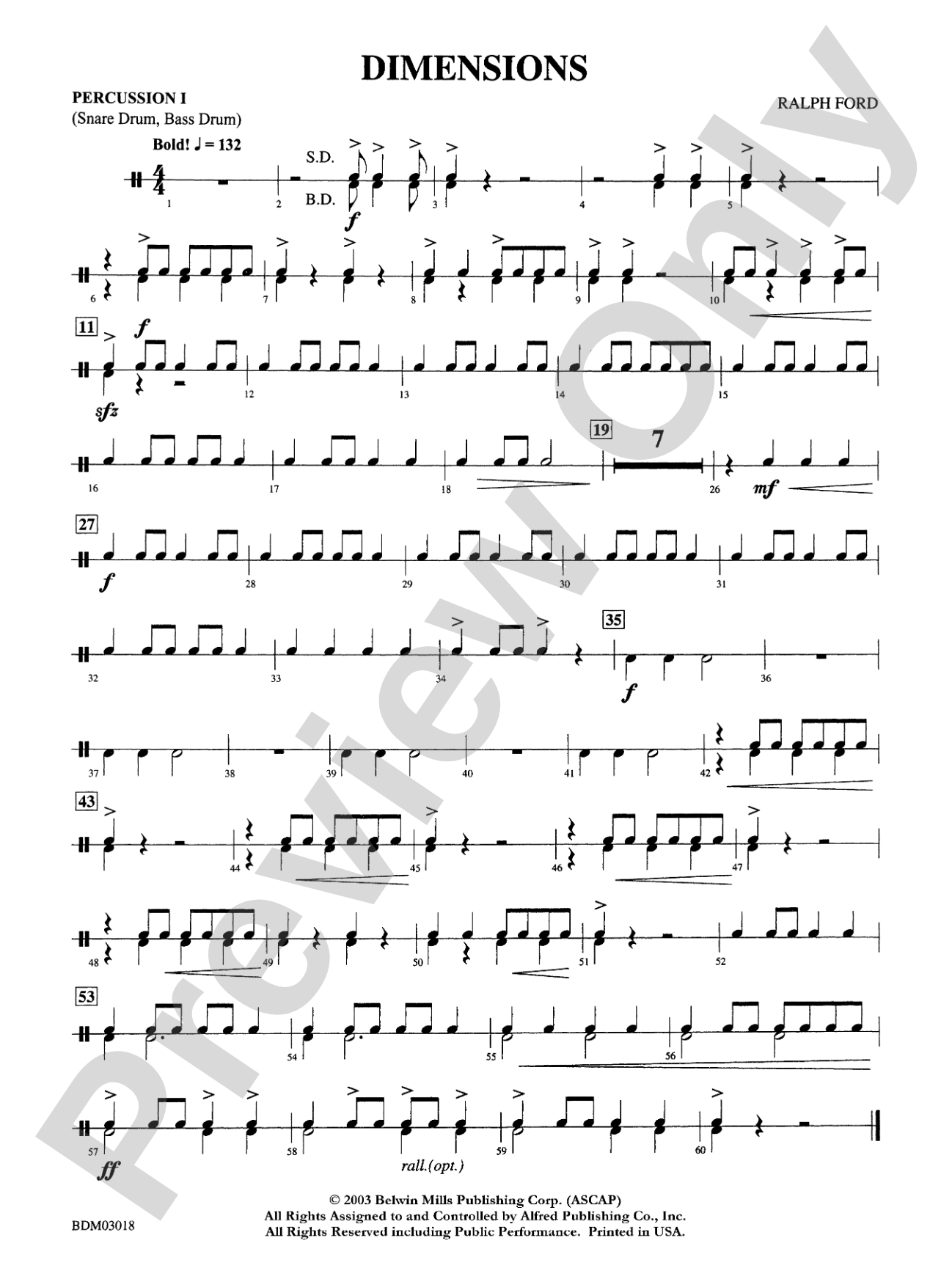 Dimensions: 1st Percussion
