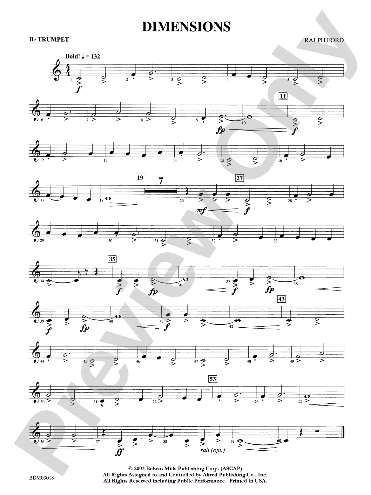Dimensions: 1st B-flat Trumpet