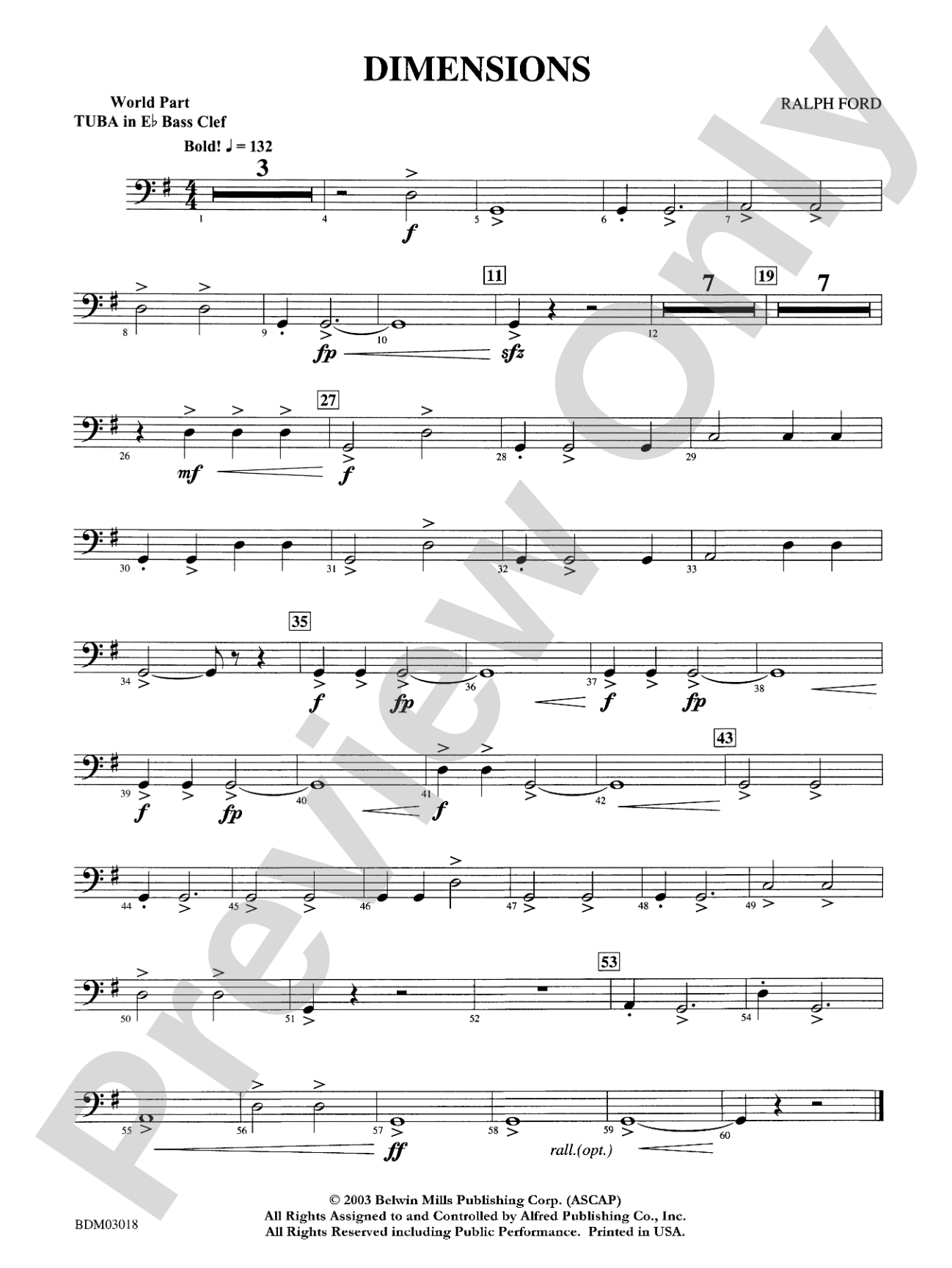 Dimensions: WP E-flat Tuba B.C.