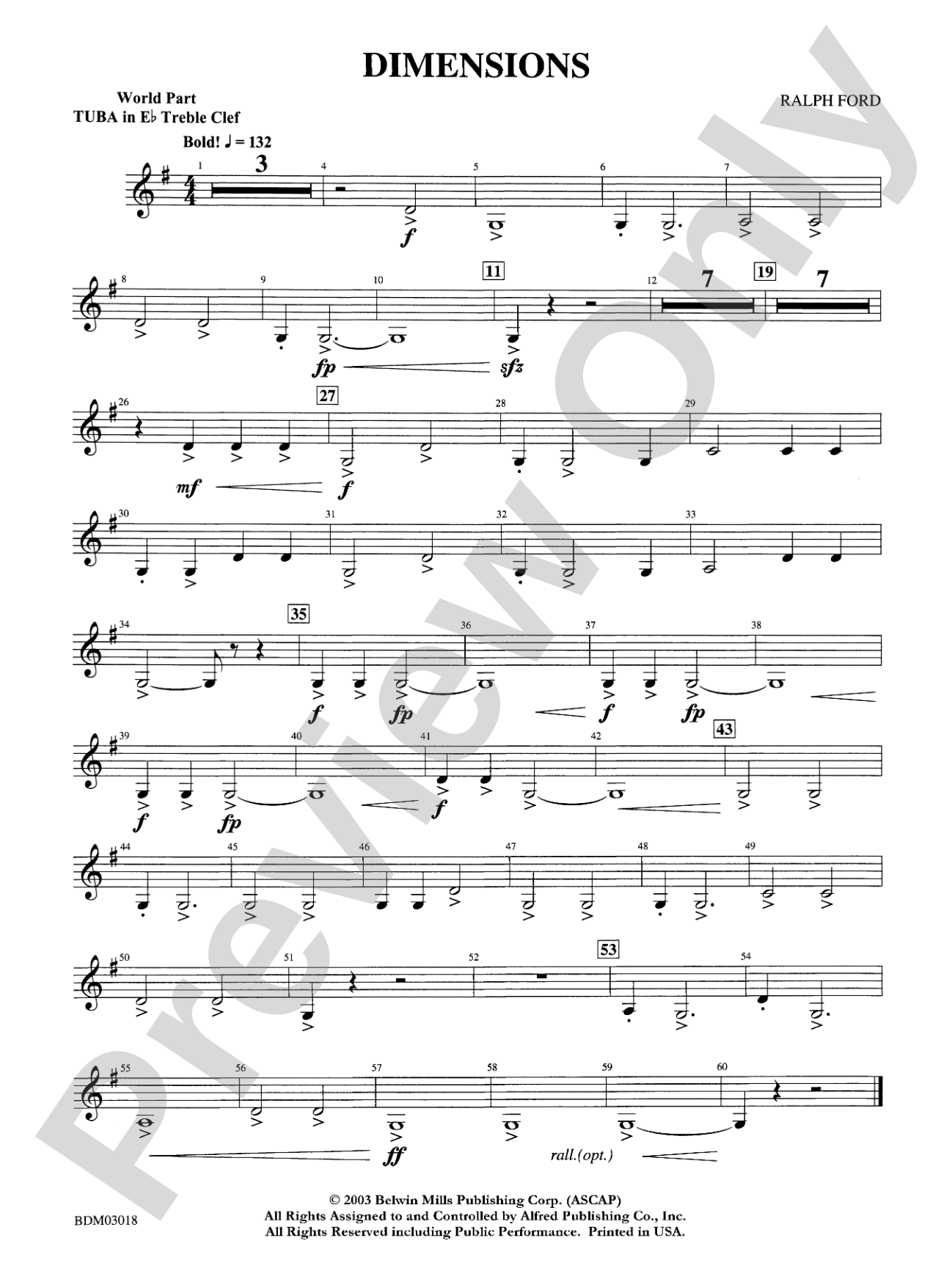 Dimensions: WP E-flat Tuba T.C.