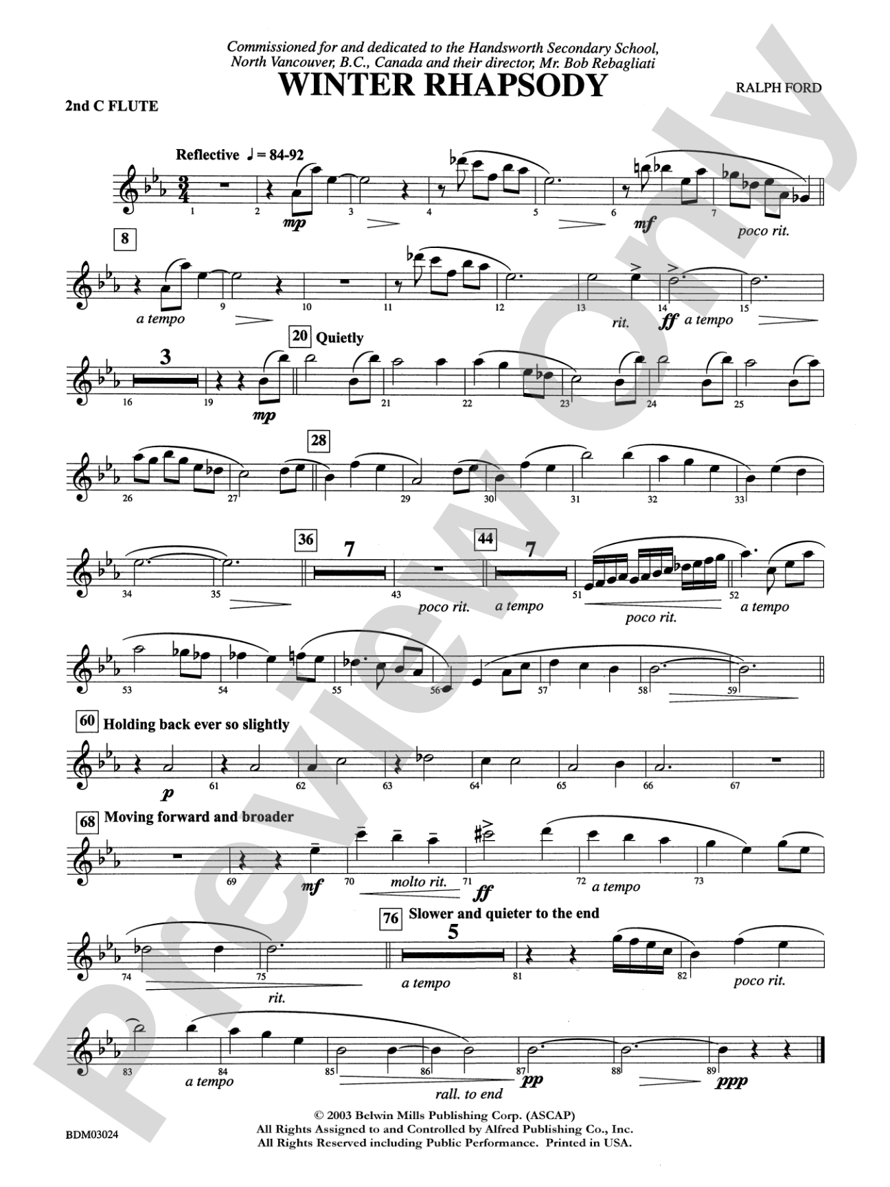 Winter Rhapsody: 2nd Flute
