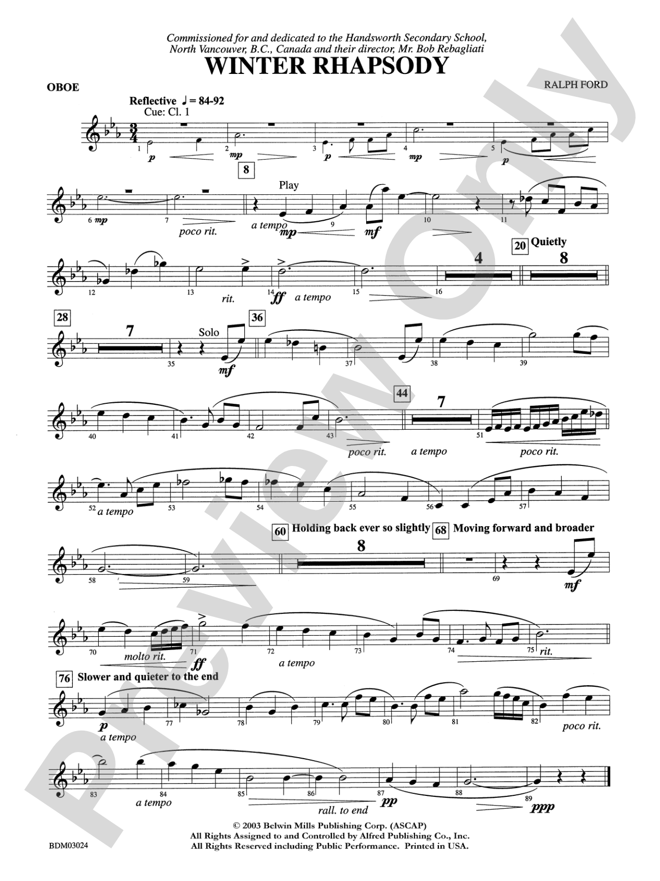 Winter Rhapsody: Oboe