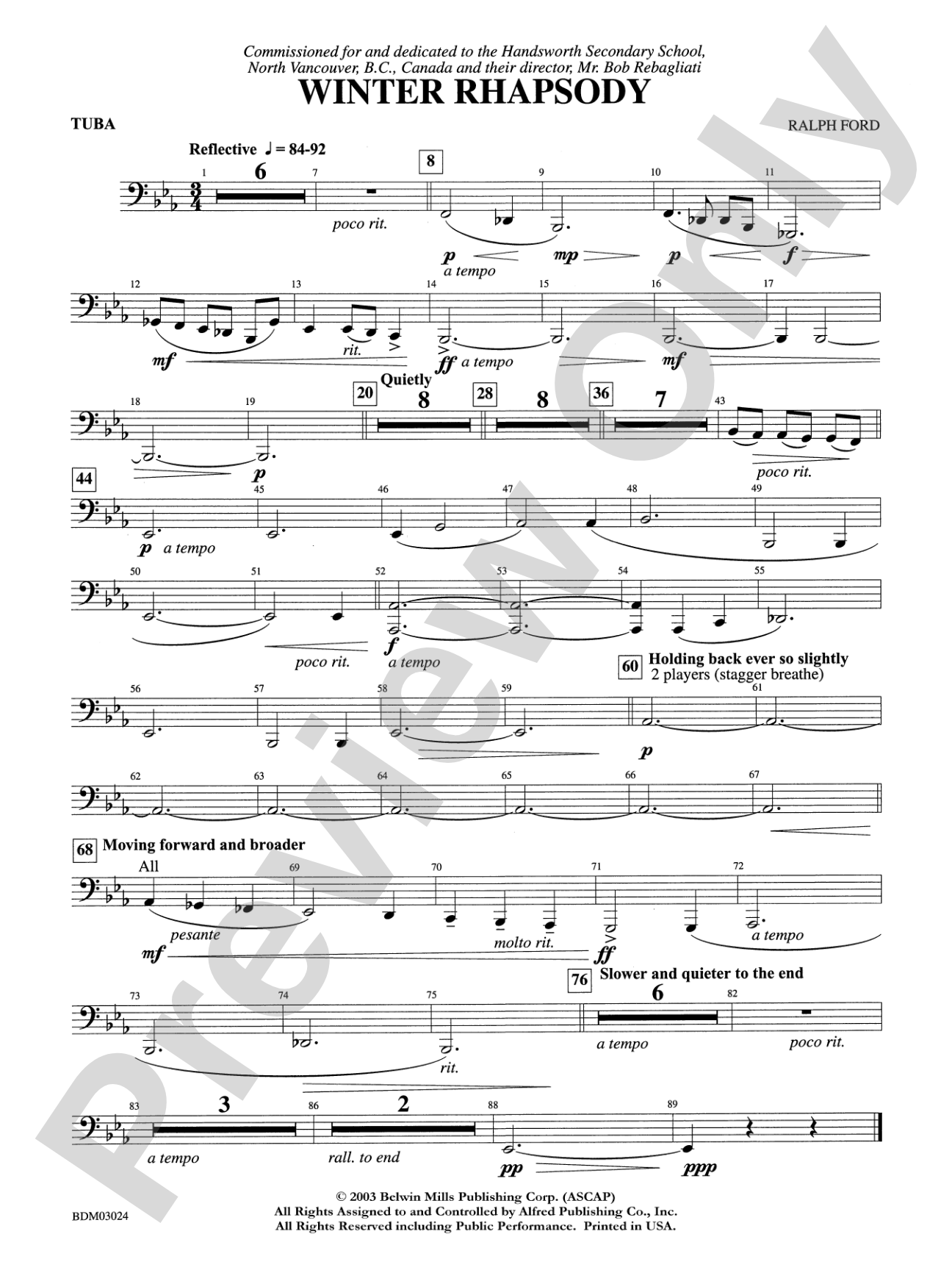 Winter Rhapsody: Tuba