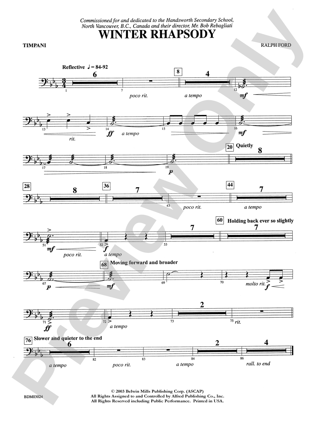 Winter Rhapsody: Timpani