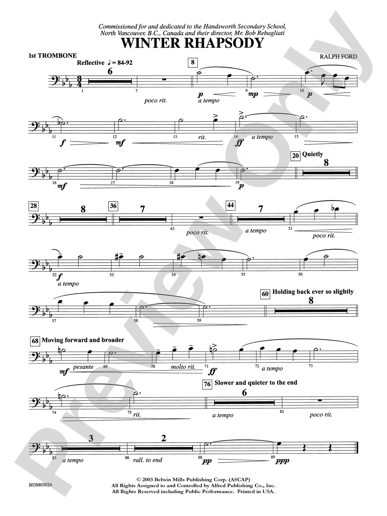 Winter Rhapsody: 1st Trombone