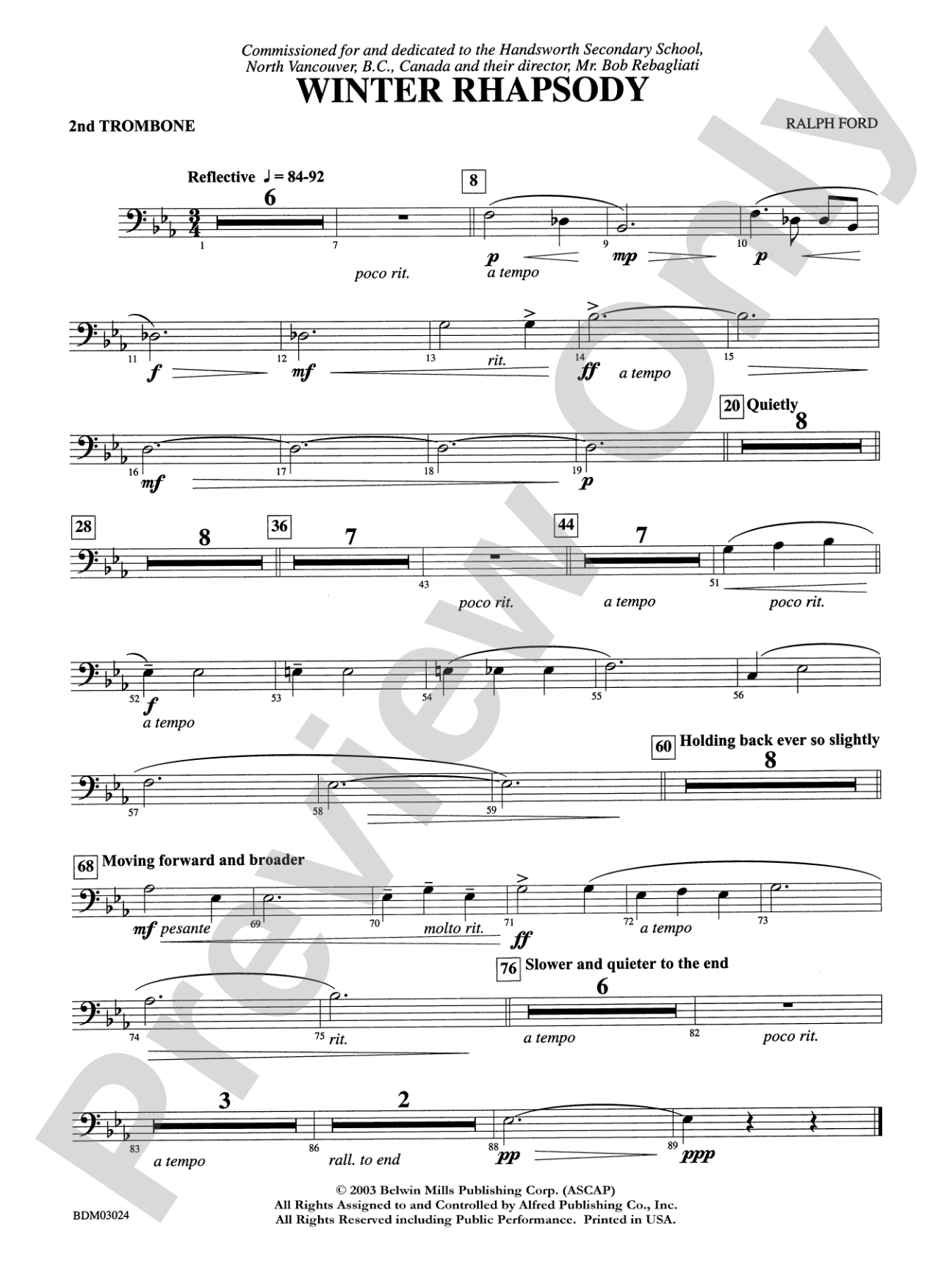Winter Rhapsody: 2nd Trombone