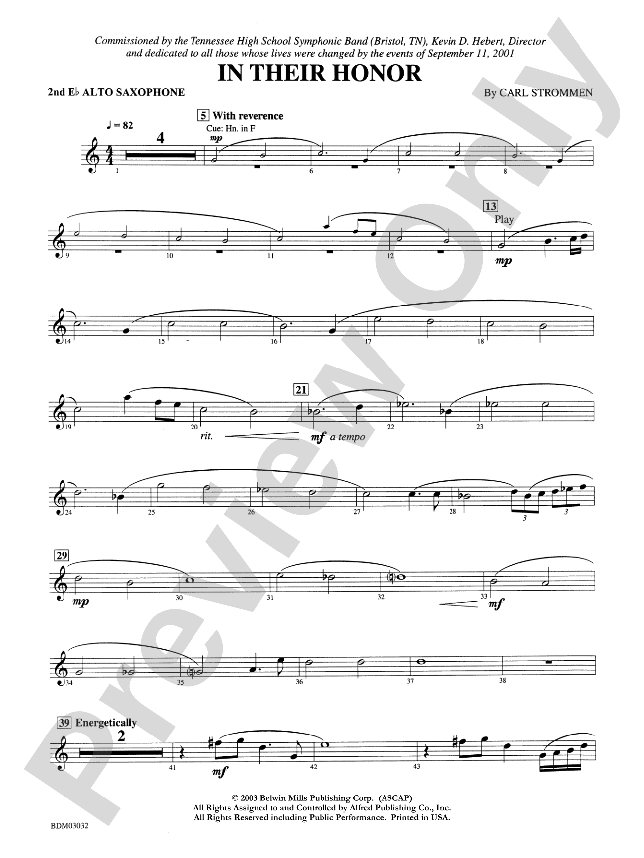 In Their Honor: 2nd E-flat Alto Saxophone