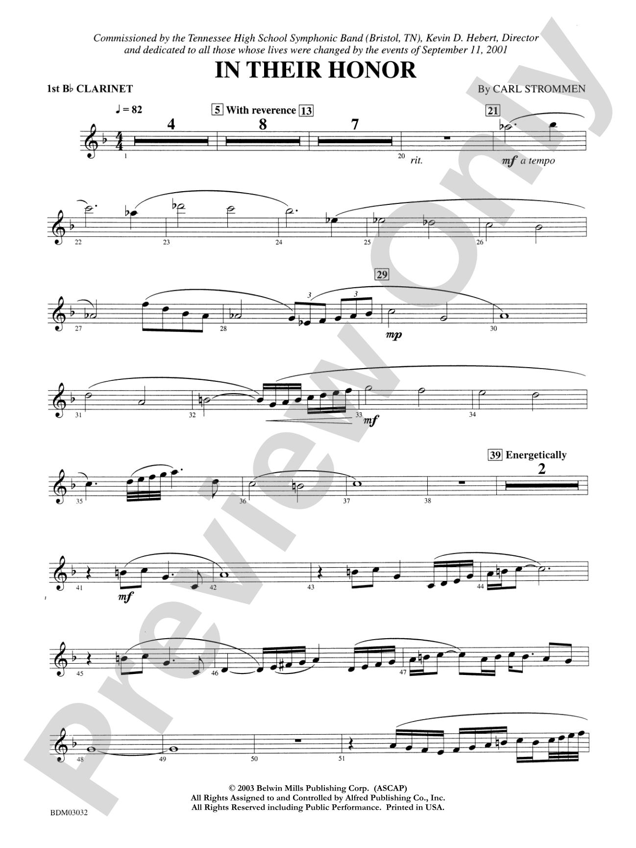 In Their Honor: 1st B-flat Clarinet