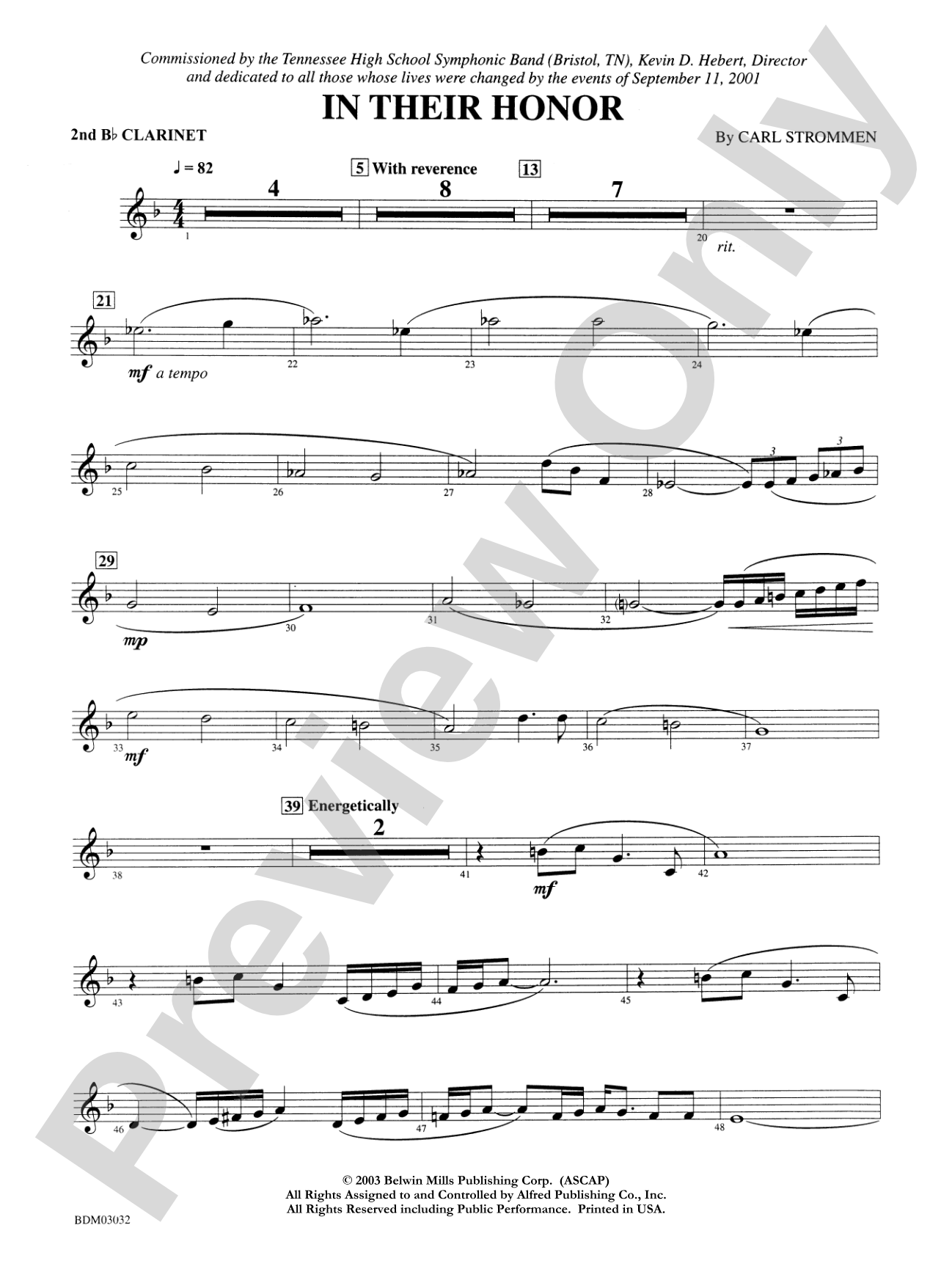 In Their Honor: 2nd B-flat Clarinet