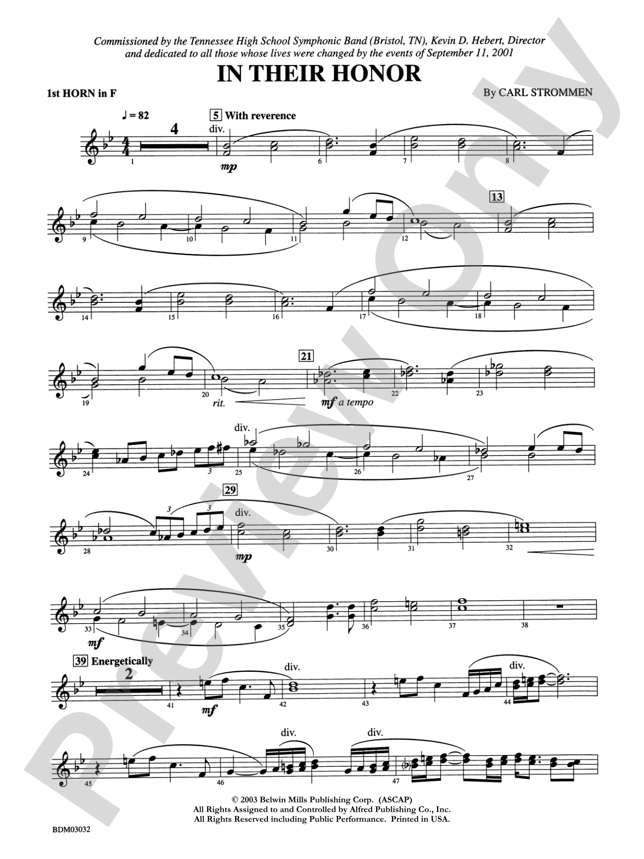 In Their Honor: 1st F Horn