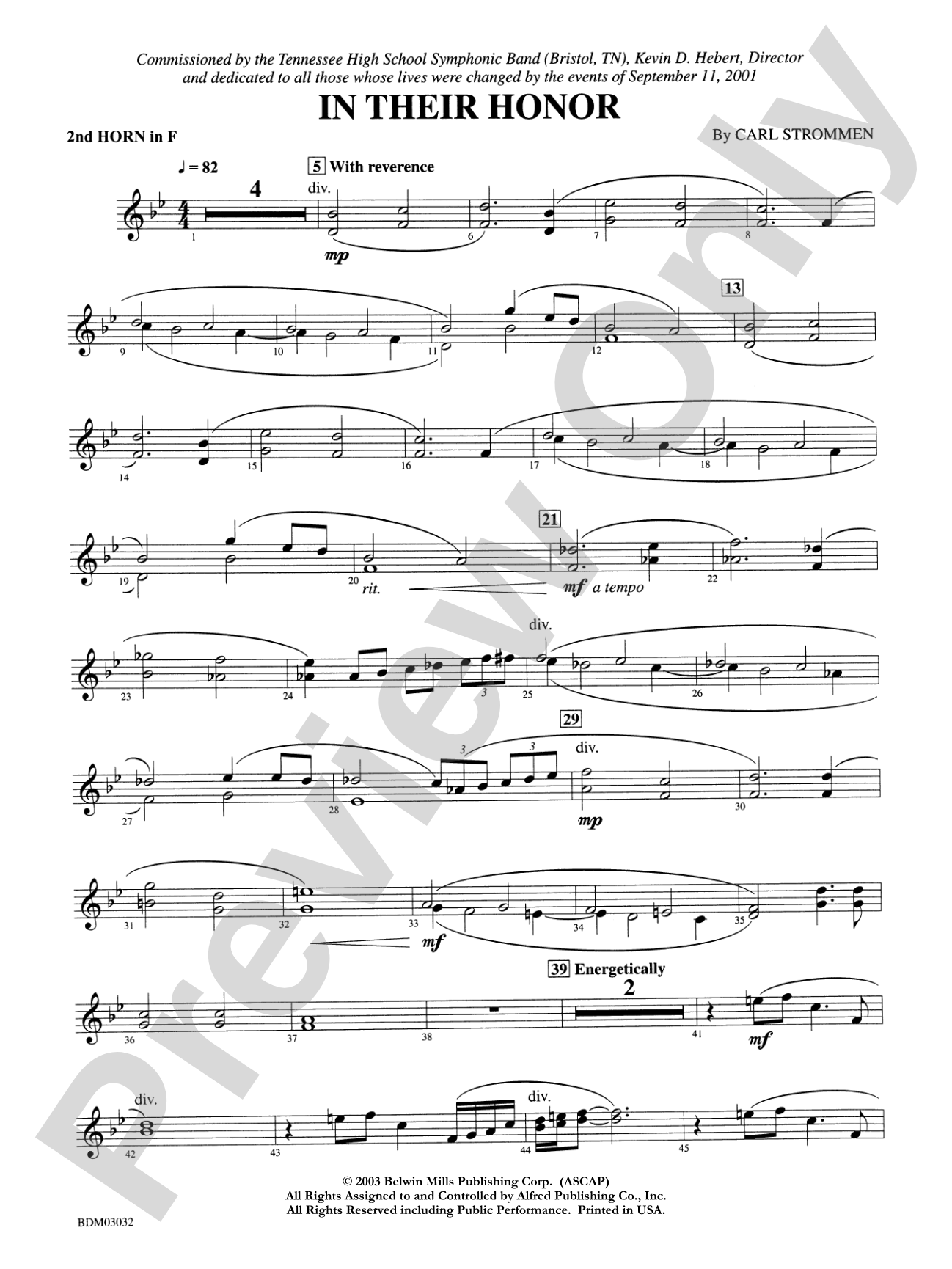 In Their Honor: 2nd F Horn