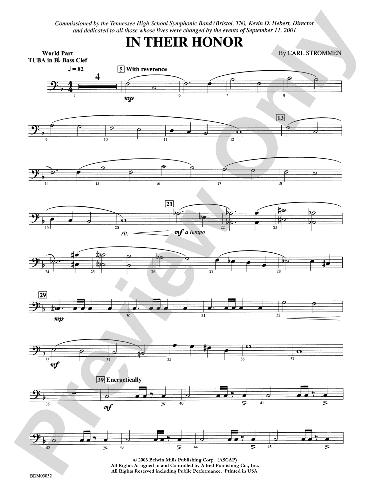 In Their Honor: WP B-flat Tuba B.C.