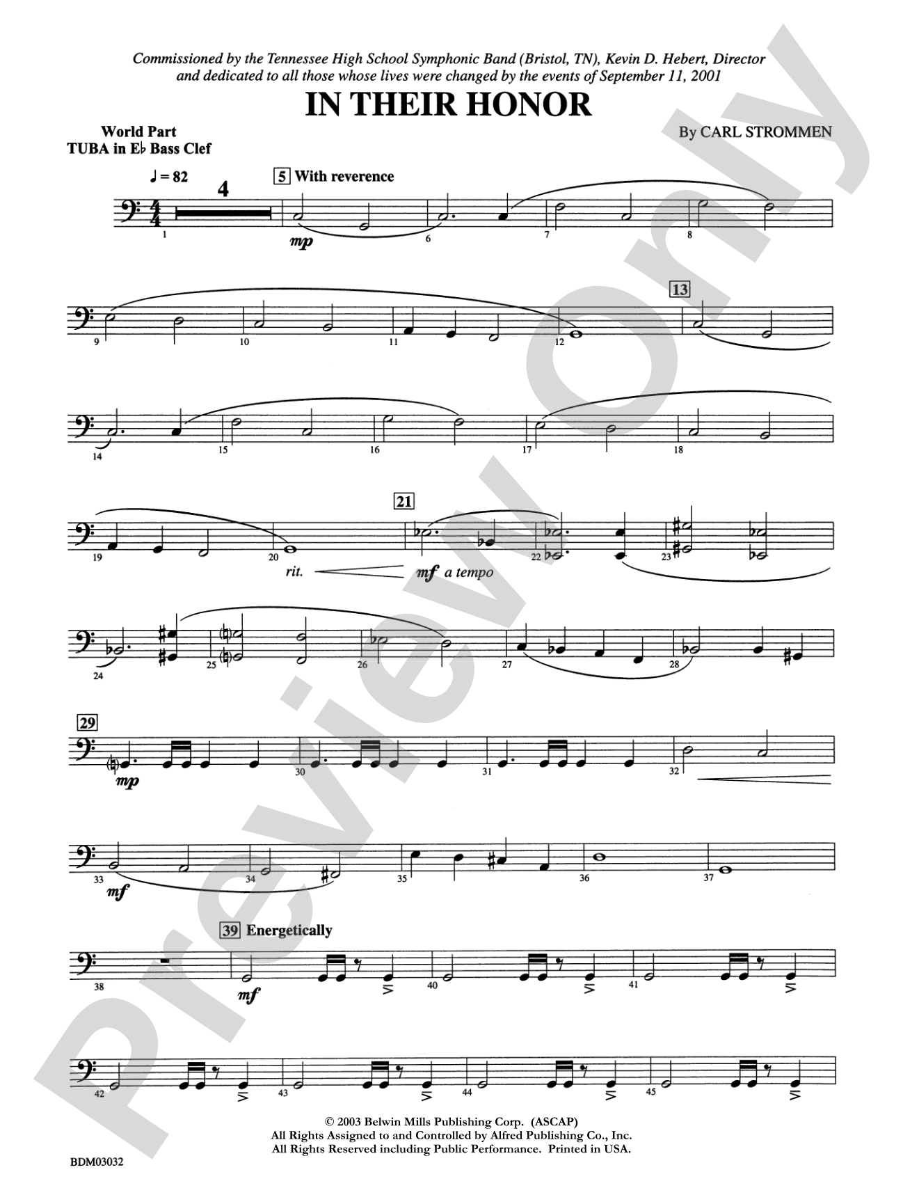 In Their Honor: WP E-flat Tuba B.C.