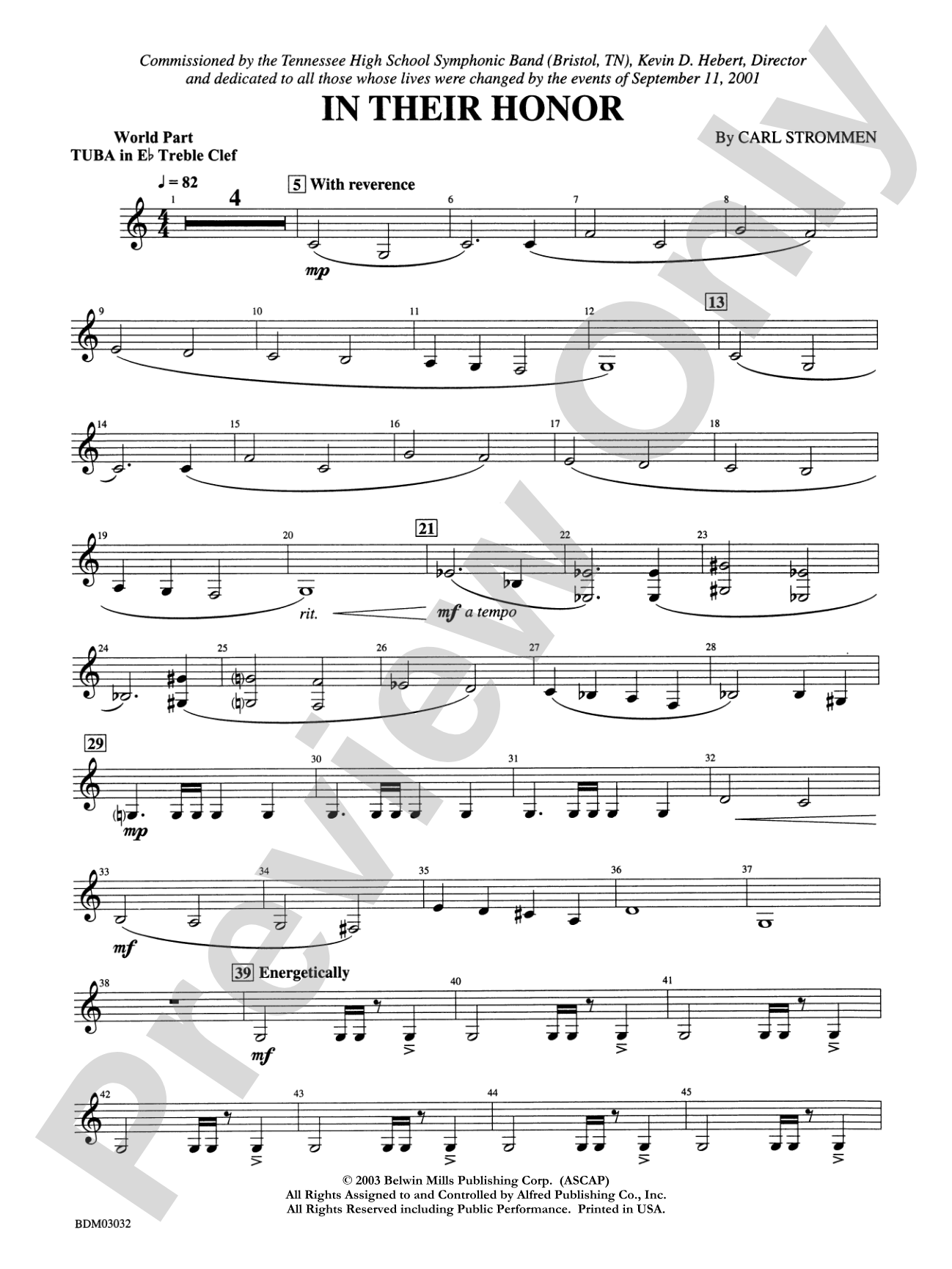 In Their Honor: WP E-flat Tuba T.C.