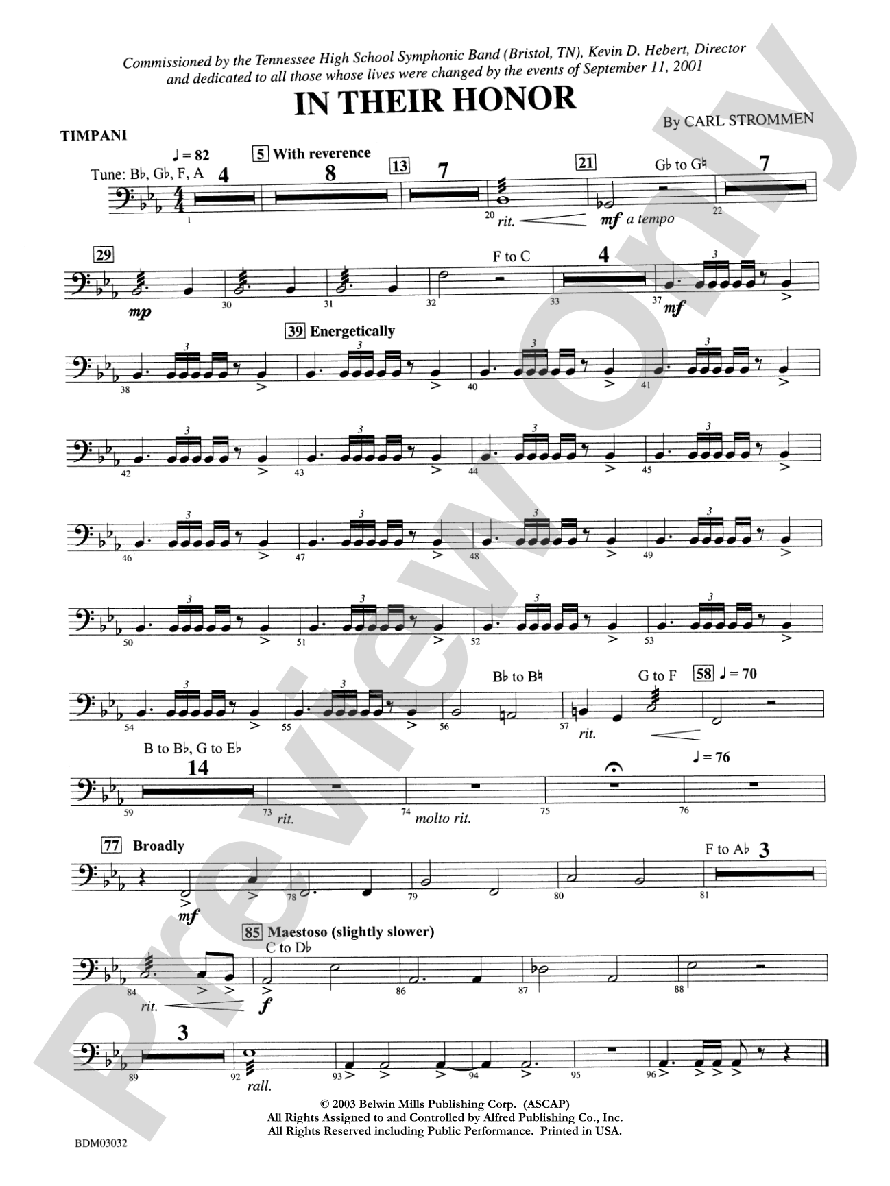 In Their Honor: Timpani